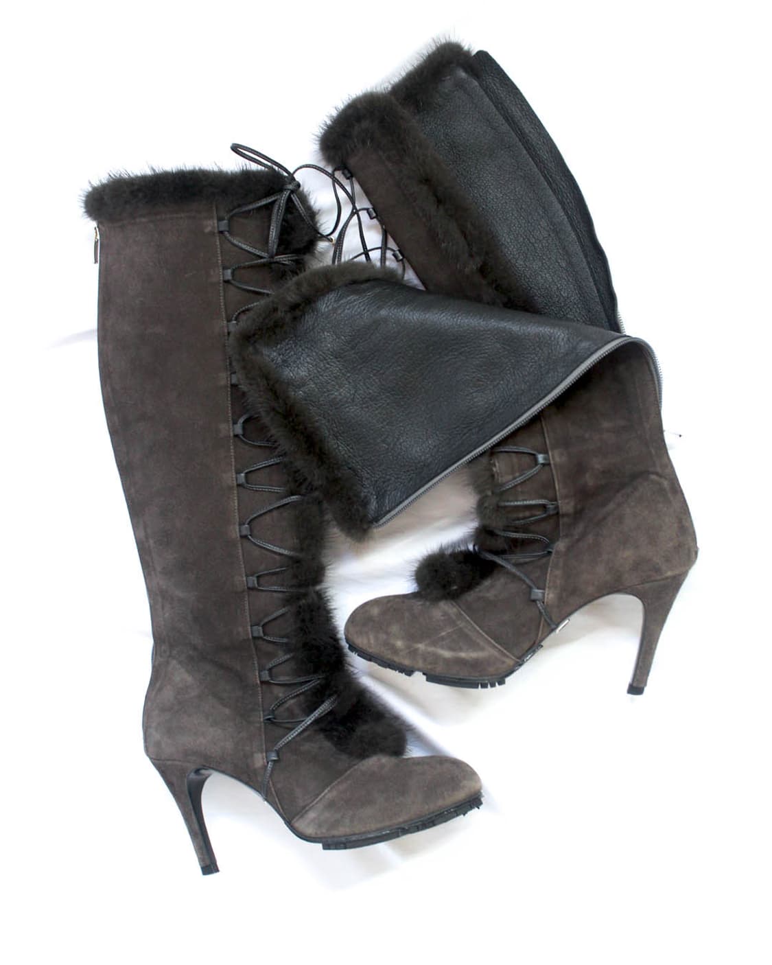 GUESS suede fur-leather strap long BOOTS 상품이미지4