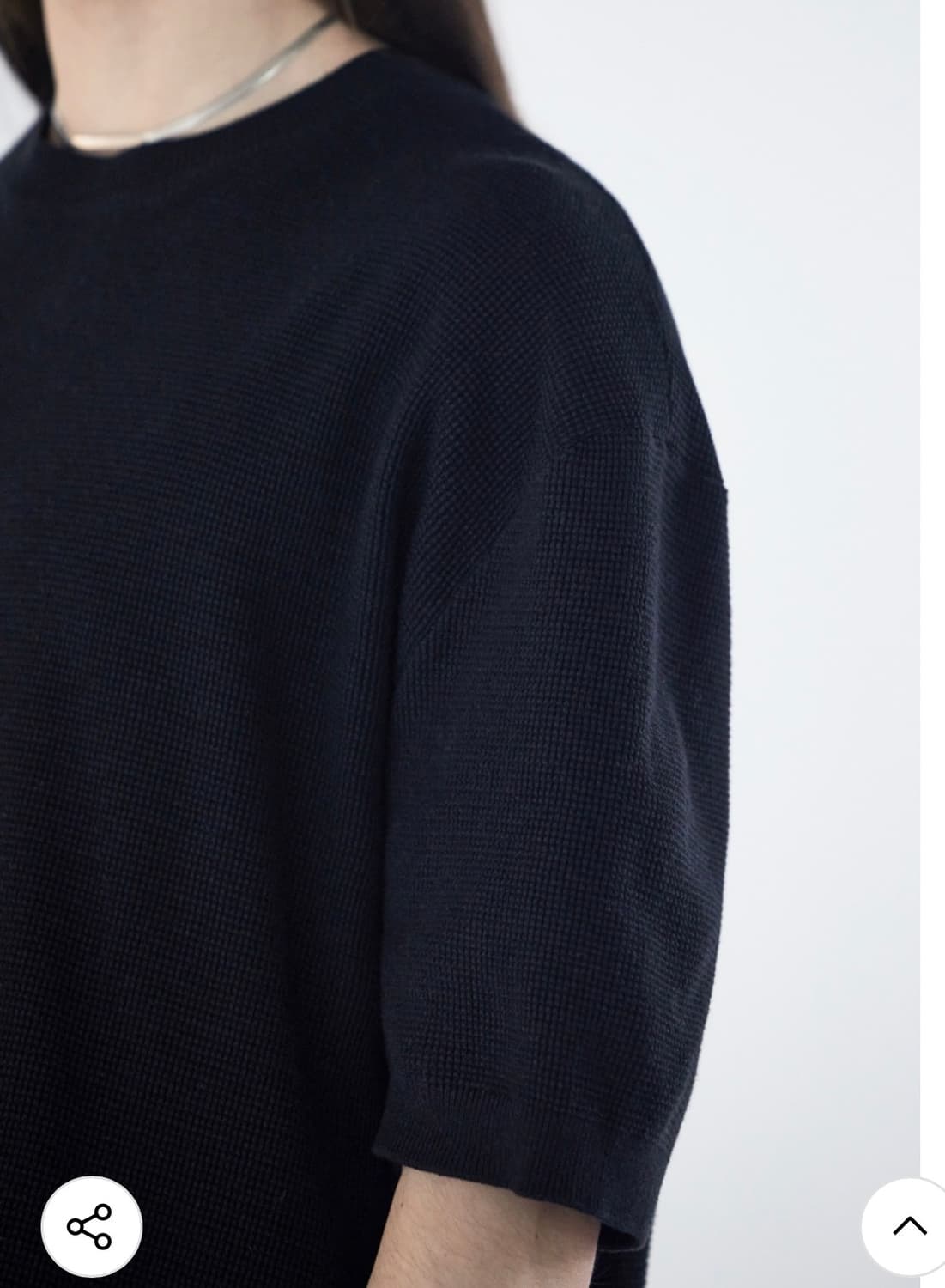 가먼트레이블 와플니트 반팔 블랙 L사이즈 상품이미지4