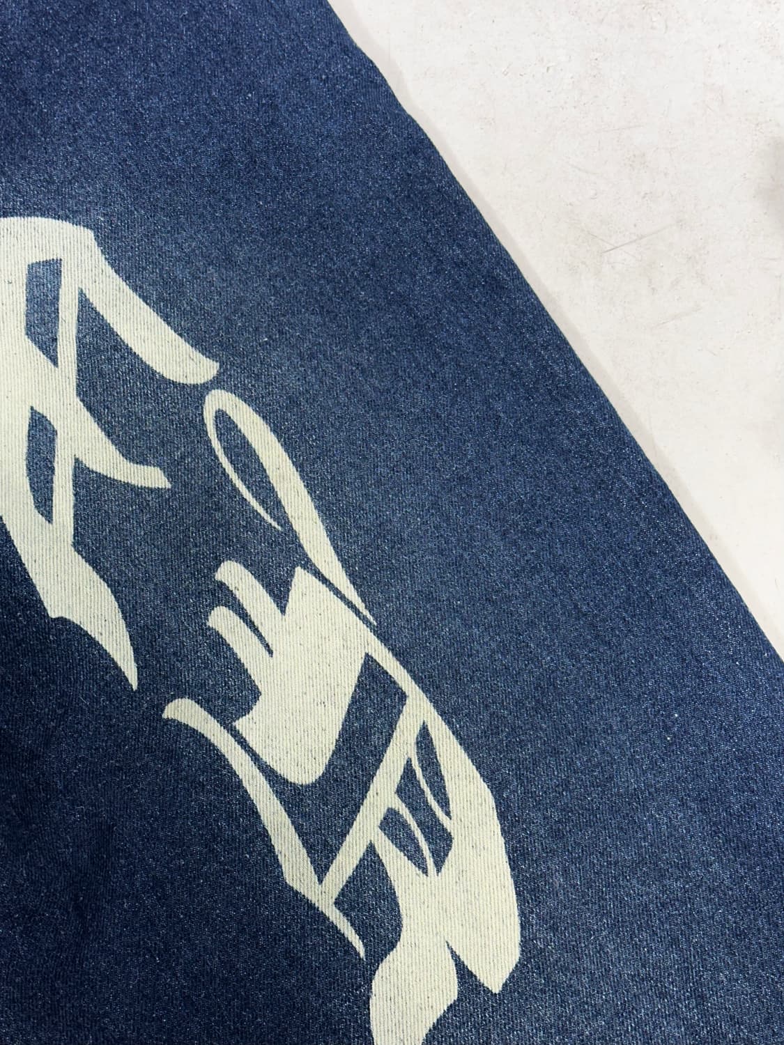 빈티지 진청 와이드 힙합 새깅 백 프린팅 데님 팬츠 청바지  상품이미지7