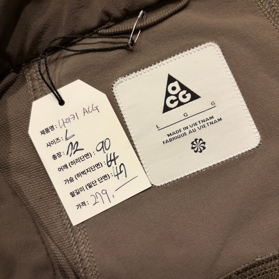 [L] 나이키 ACG 썬 페어러 자켓 아이언스톤 - 아시아 D884 상품이미지6