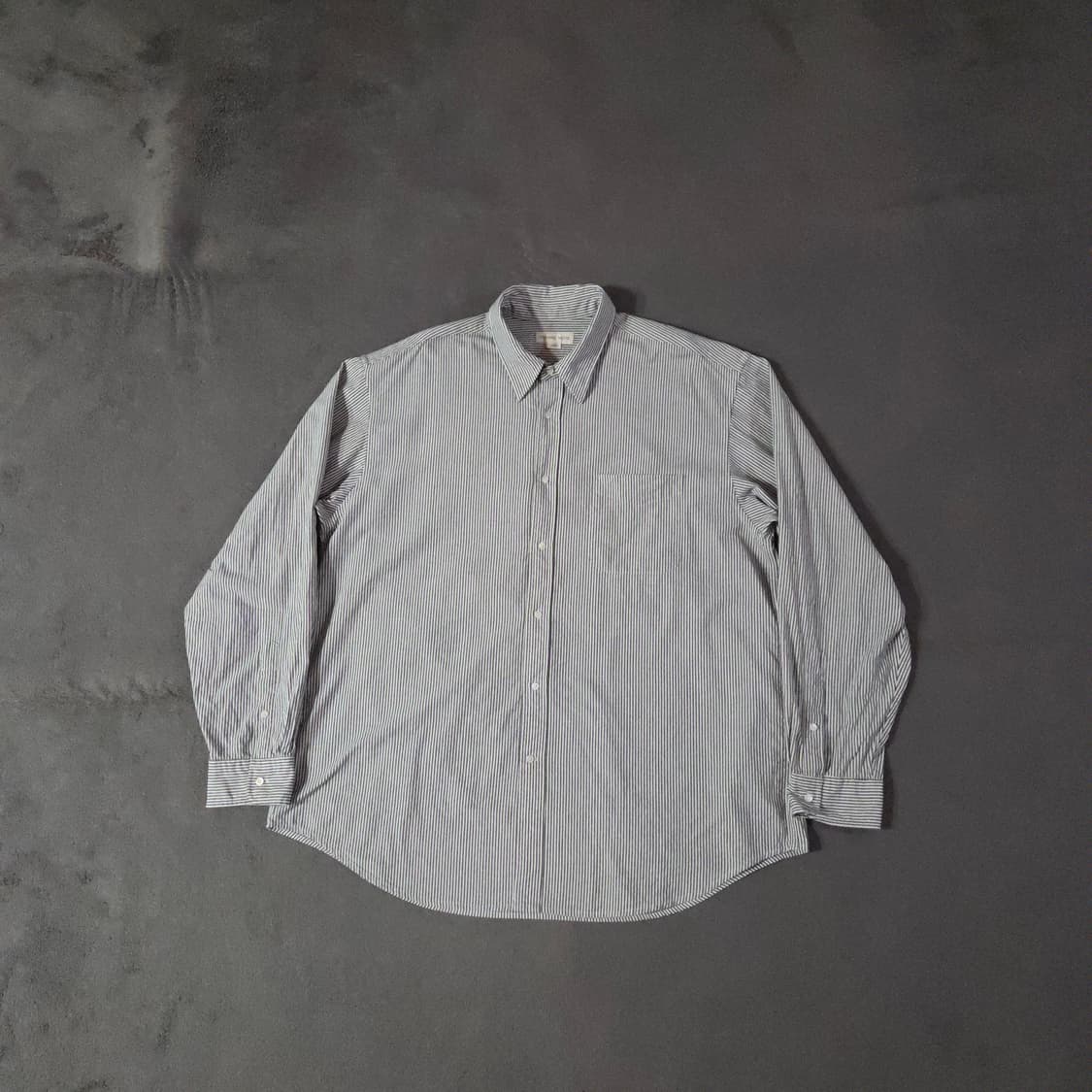 토마스모어 프렌치 스트라이프 셔츠 L 네이비 상품이미지4