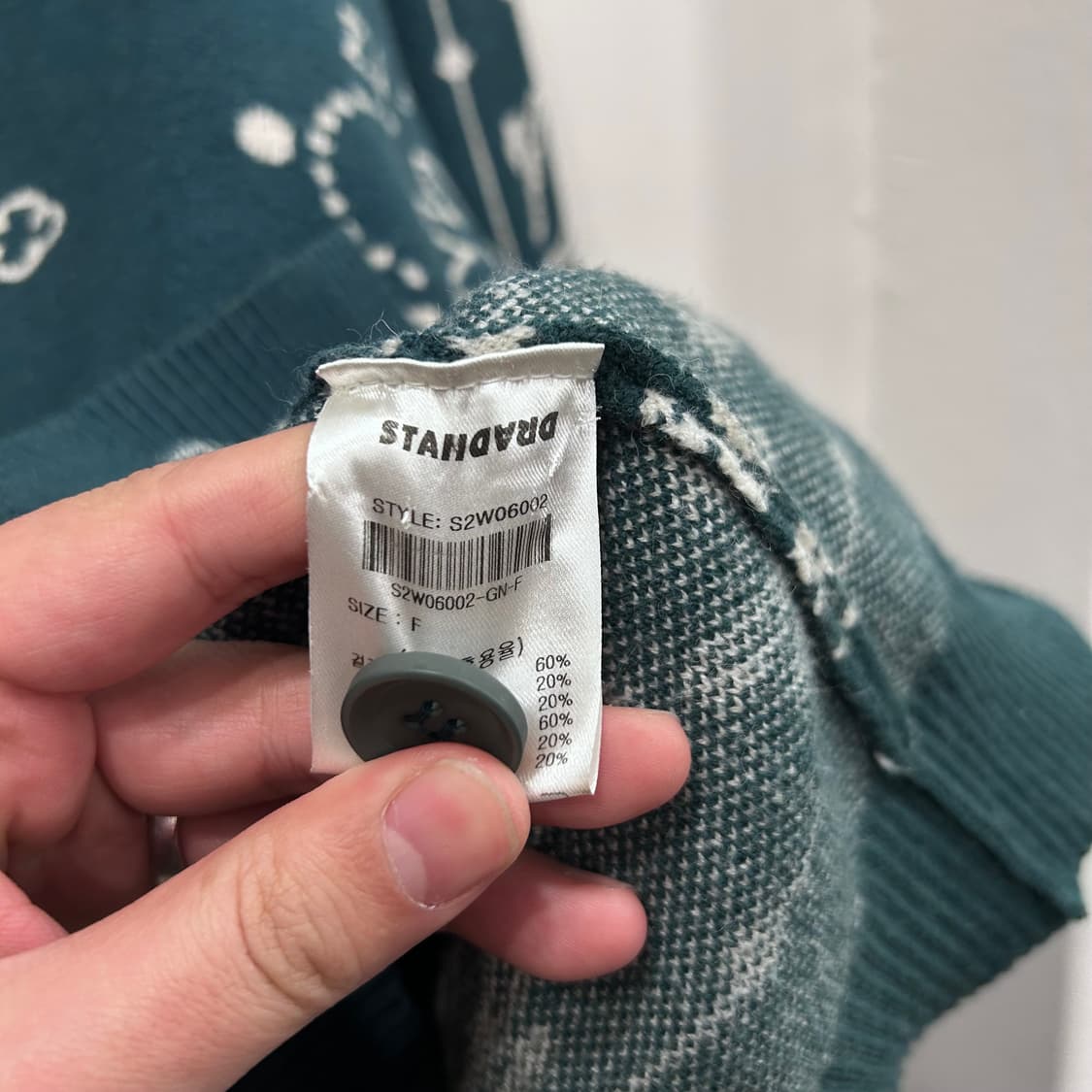 316스탠다드 페이즐리 패턴 브이넥 니트 가디건 상품이미지4