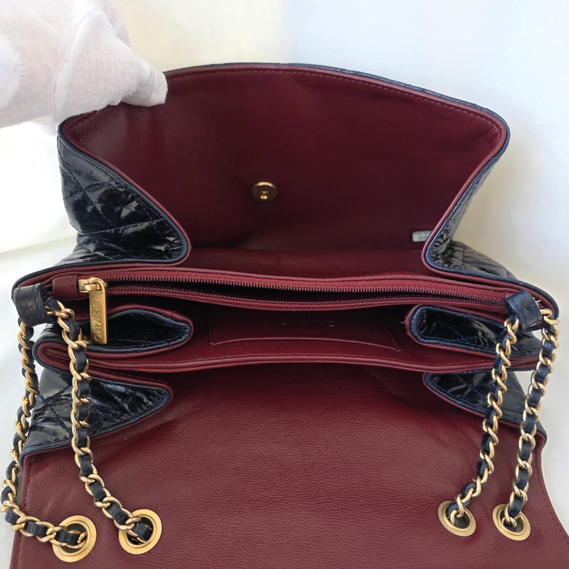 [정품 CHANEL] 샤넬 아코디언 숄더백 크로스백 네이비 상품이미지8