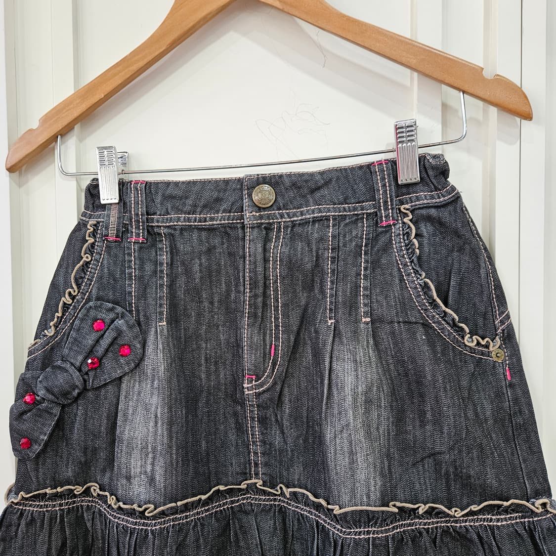 데님 프릴 스커트 상품이미지2