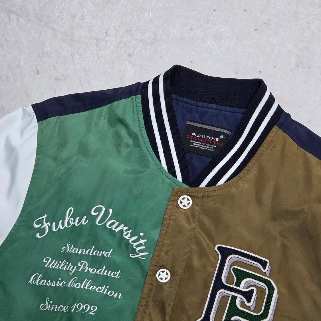 후부 올드스쿨 백자수 바시티 자켓 상품이미지2