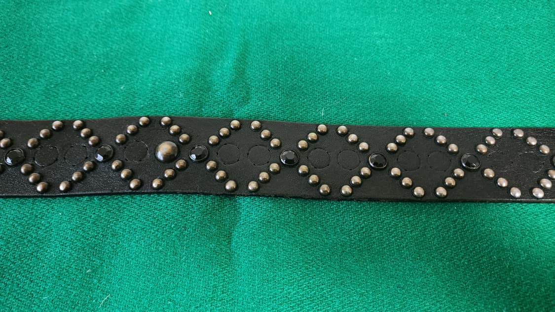 톰보이 블랙 스터드 장식 통가죽 벨트 상품이미지4