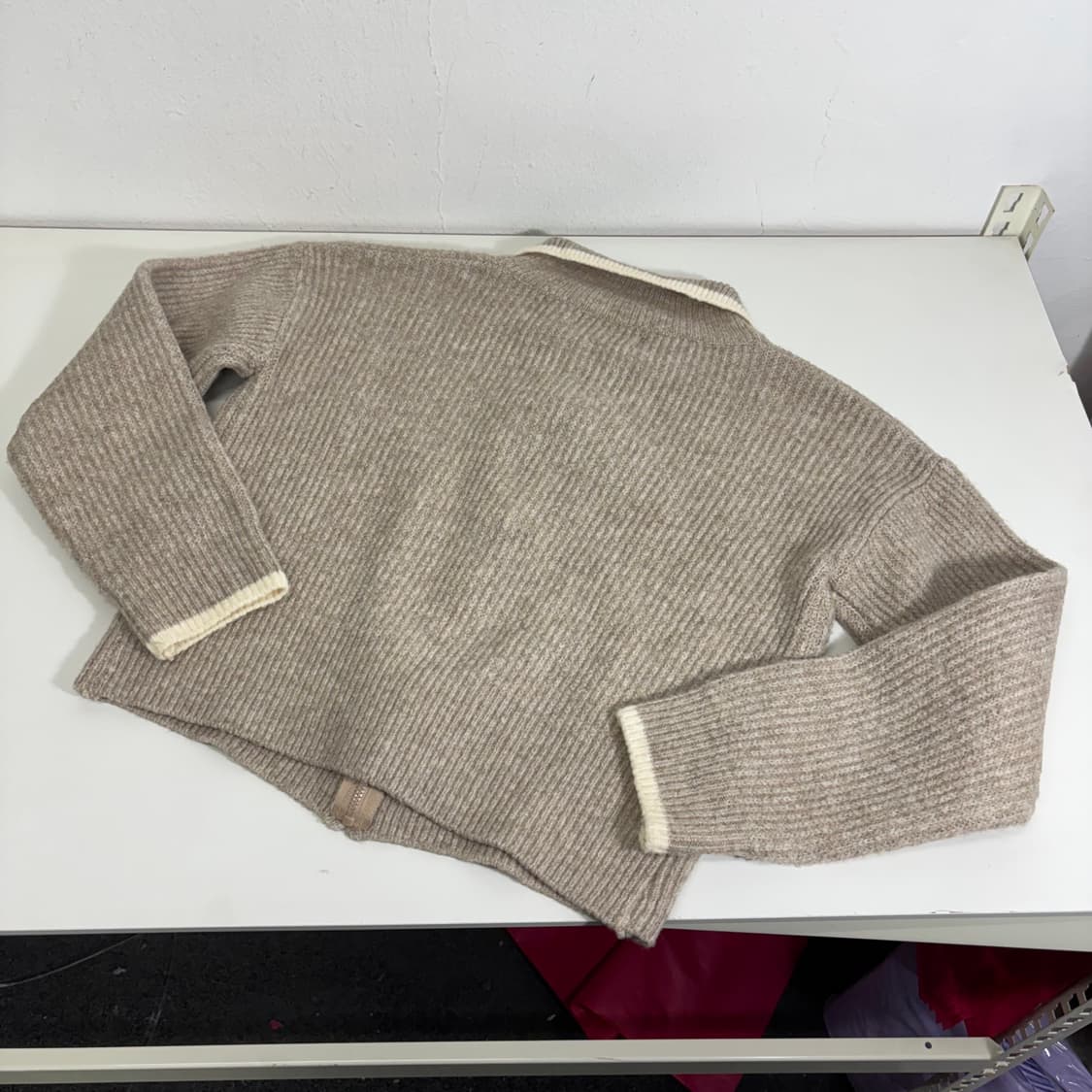 우먼M 폴로 랄프로렌 오트밀 카라 니트집업 상품이미지3