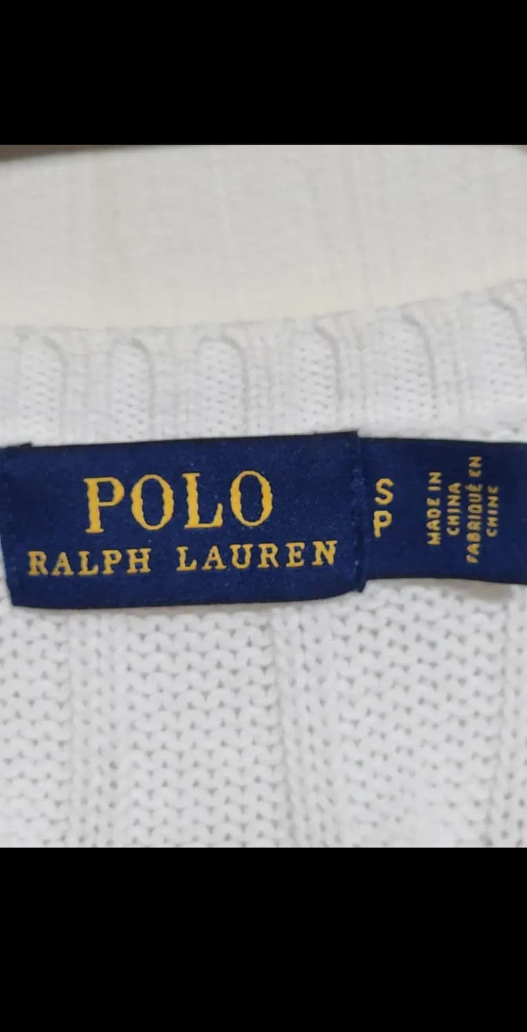 (S) 랄프로렌 폴로 케이블 반팔니트 화이트 꽈배기 스웨터  상품이미지3