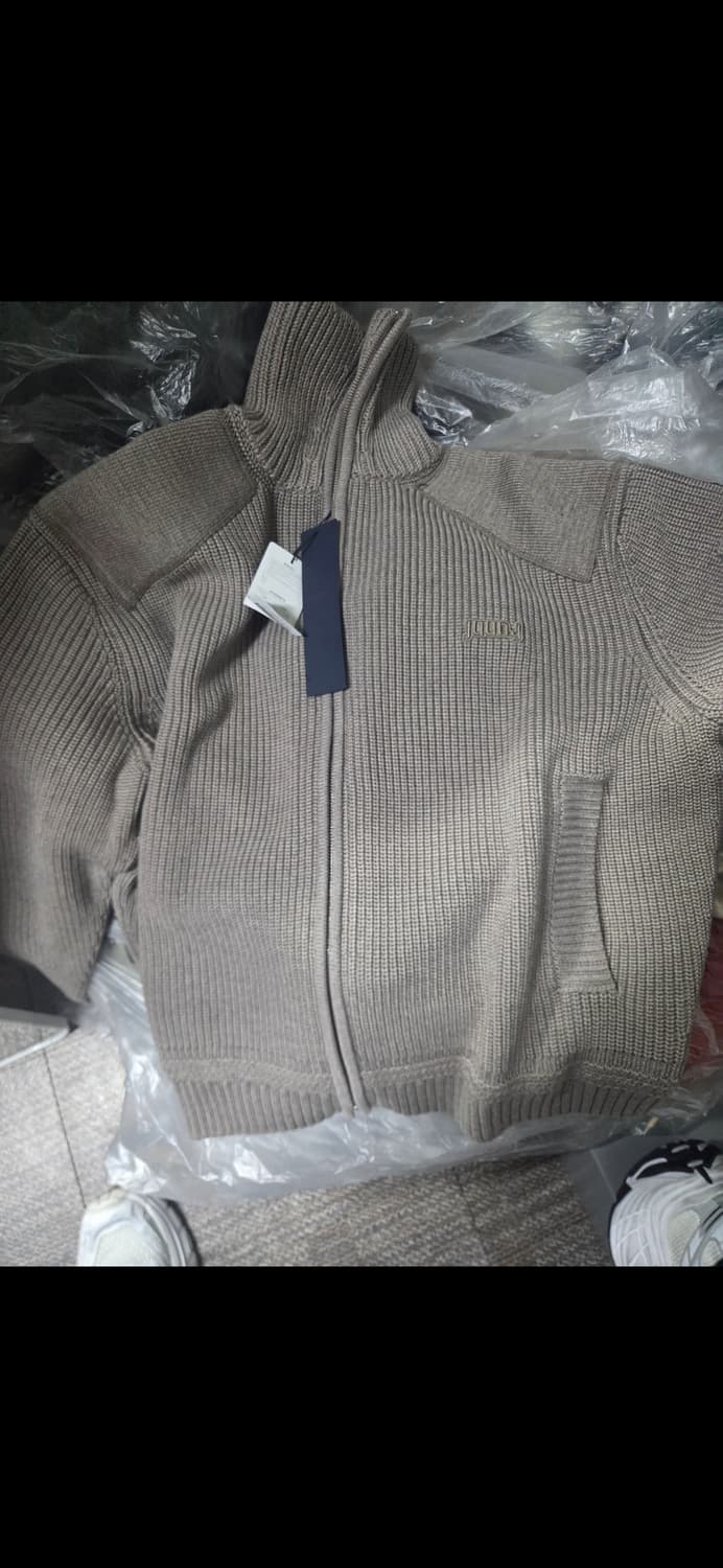 준지  조직변형 배색니트집업 상품이미지3