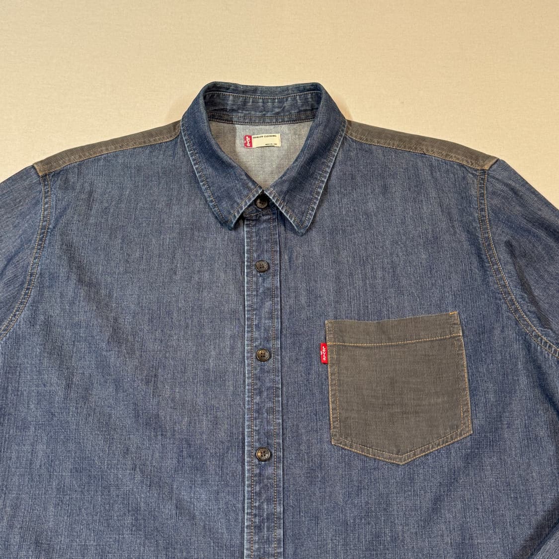 XL) 리바이스 코듀로이 패치 청 데님 셔츠 상품이미지3