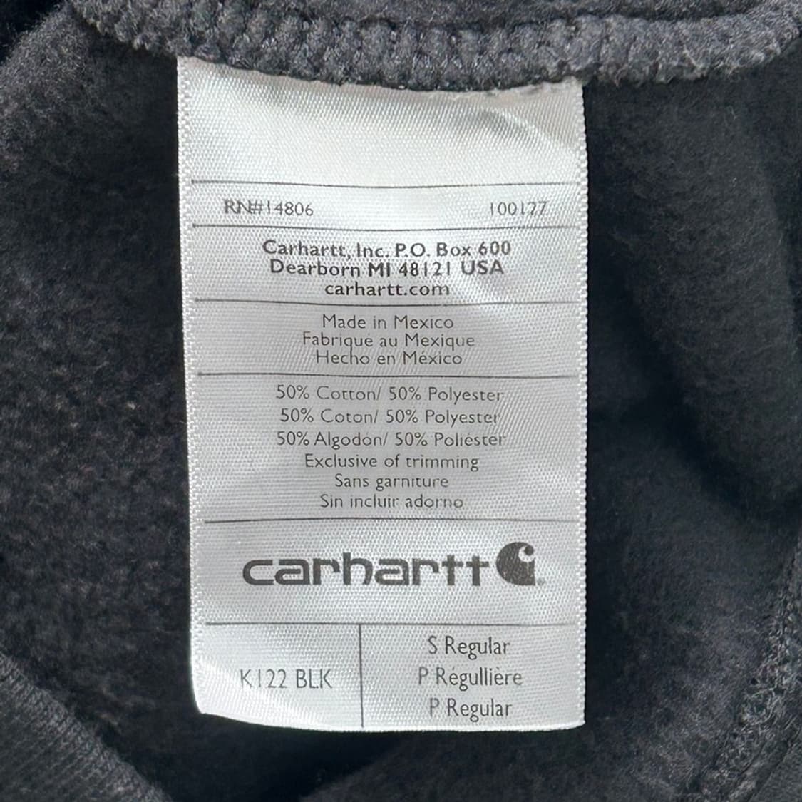 칼하트 루즈핏 미드웨이트 후드집업 블랙 S 상품이미지7