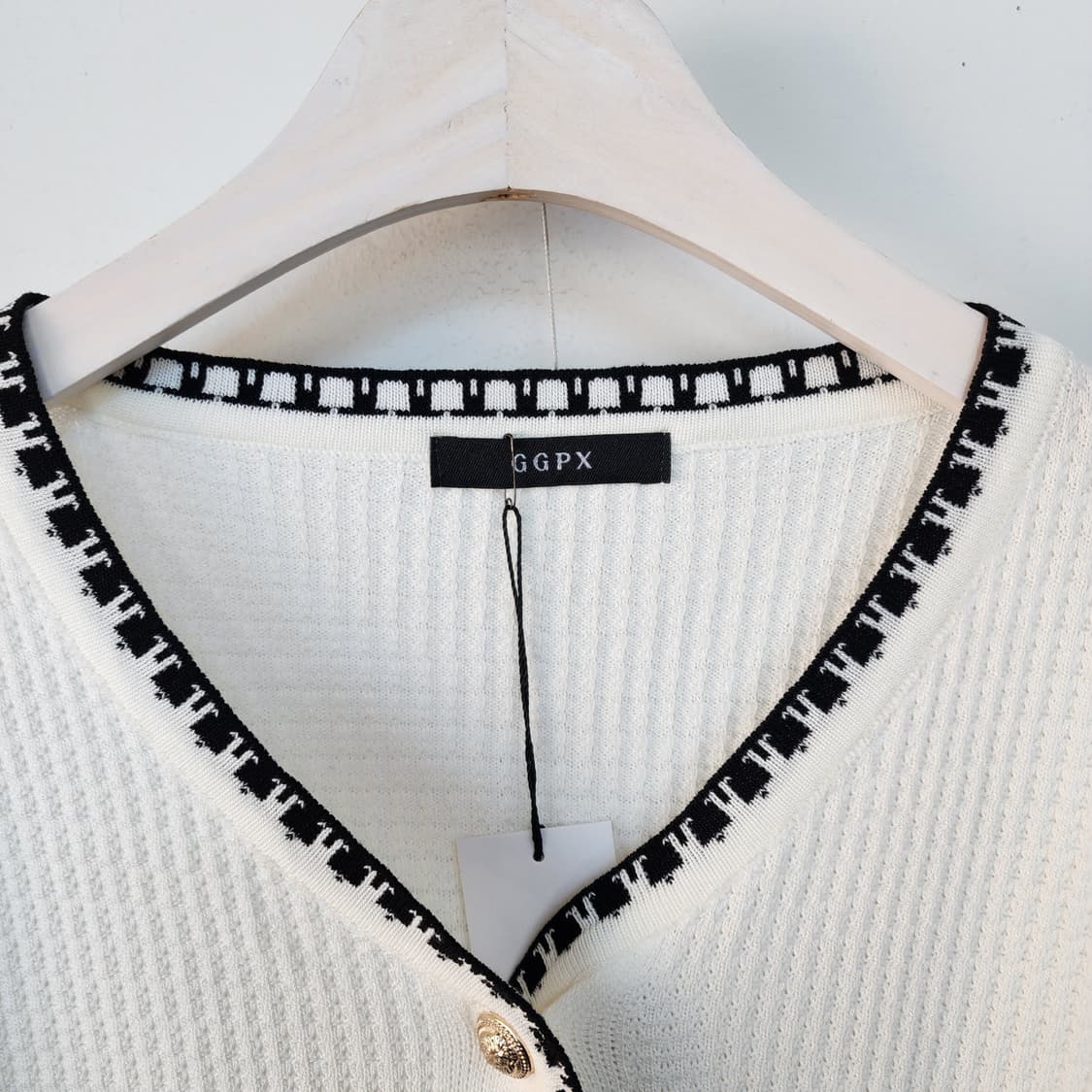 GGPX 화이트 배색 가디건 상품이미지2