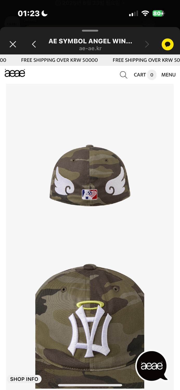 aeae AE SYMBOL ANGEL WING CAP [CAMO] 상품이미지3