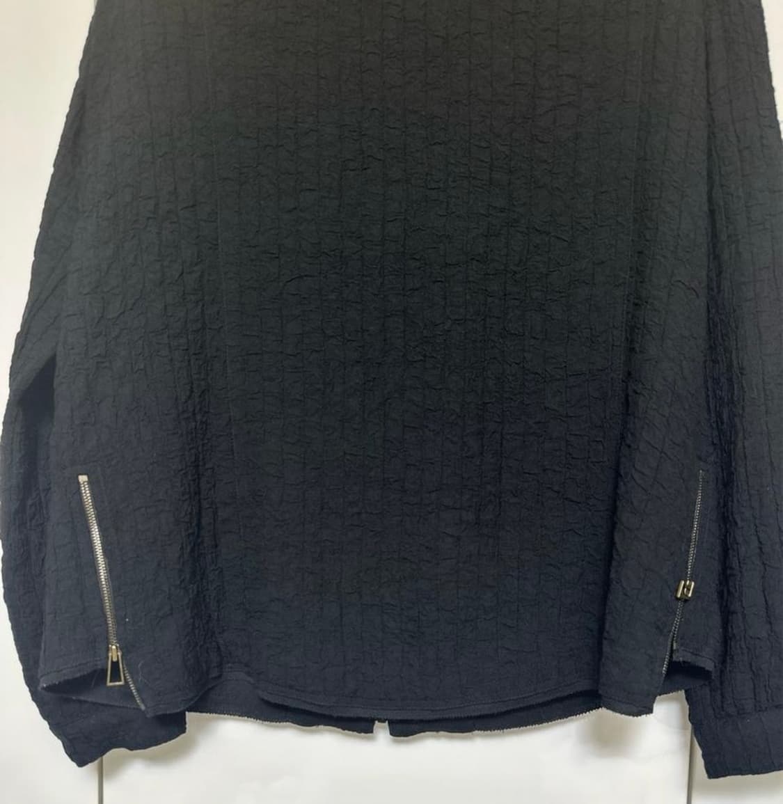 SYSTEM 블랙 텍스쳐 봄버 자켓 상품이미지7