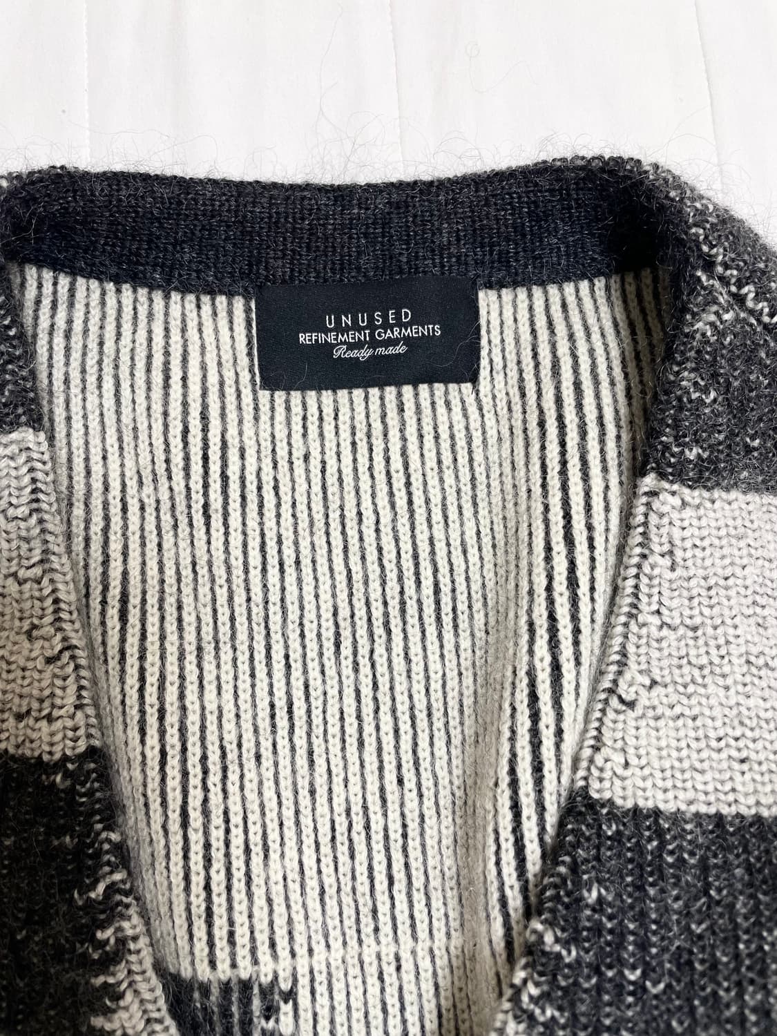 언유즈드 알파카 체커 플래그 가디건 상품이미지4