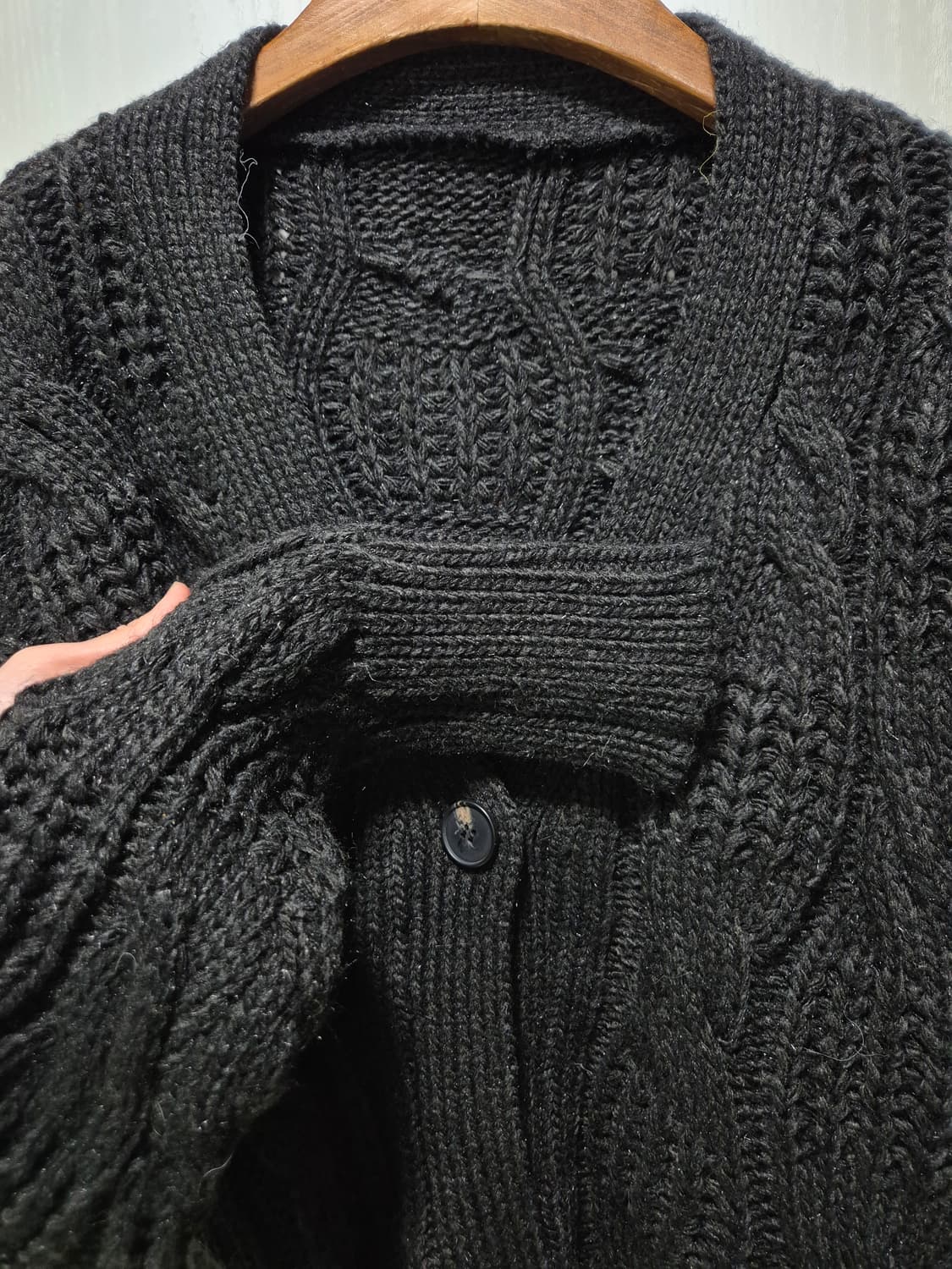 블랙 케이블 니트 가디건 상품이미지7