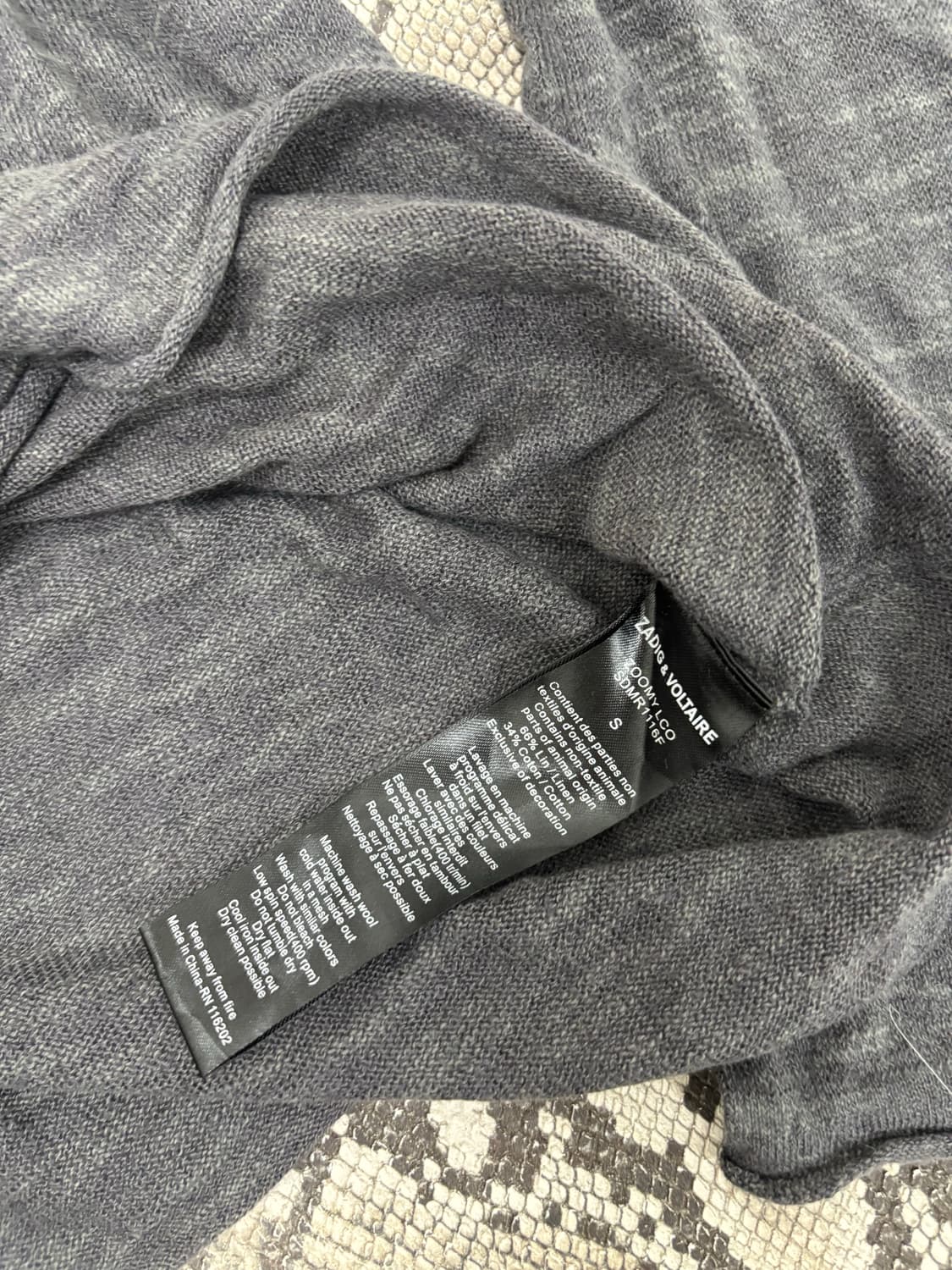 “Zadig&Voltaire” U Neck Grey Sleeve 상품이미지8