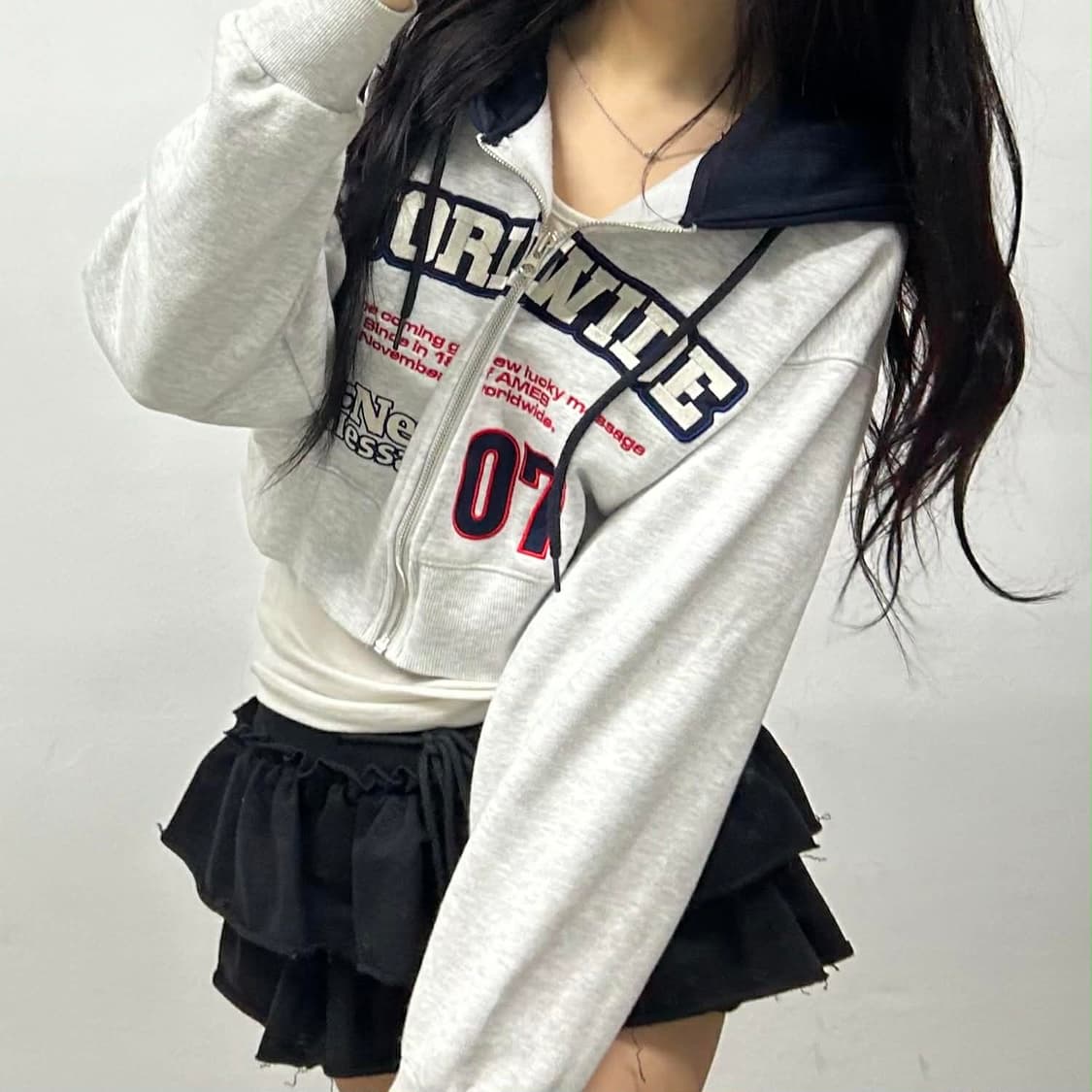 Ames 아메스 크롭 후드집업 희귀져지(F) 상품이미지3