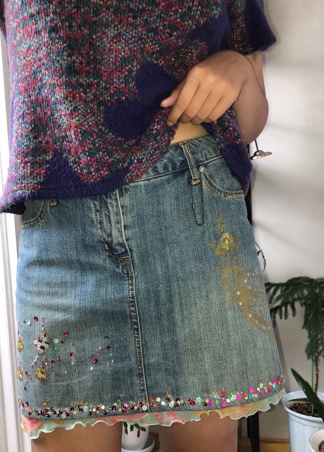 Pansy denim skirt 상품이미지1