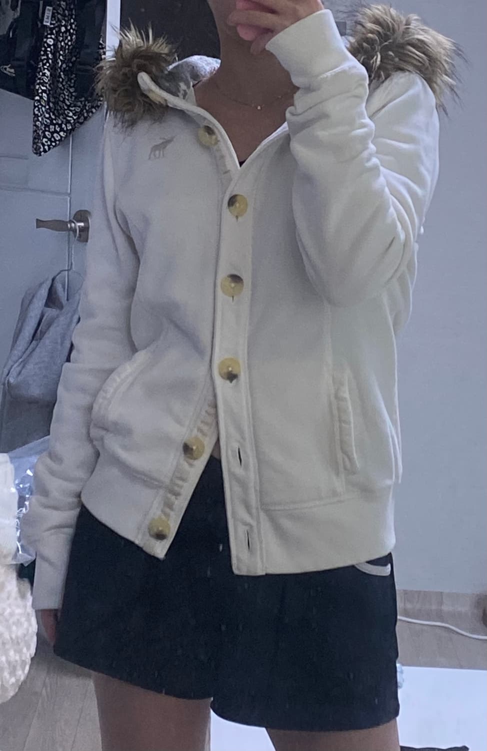 아베크롬비 울프죠 후드집업 화이트 (딱붙핏 y2k) 상품이미지7