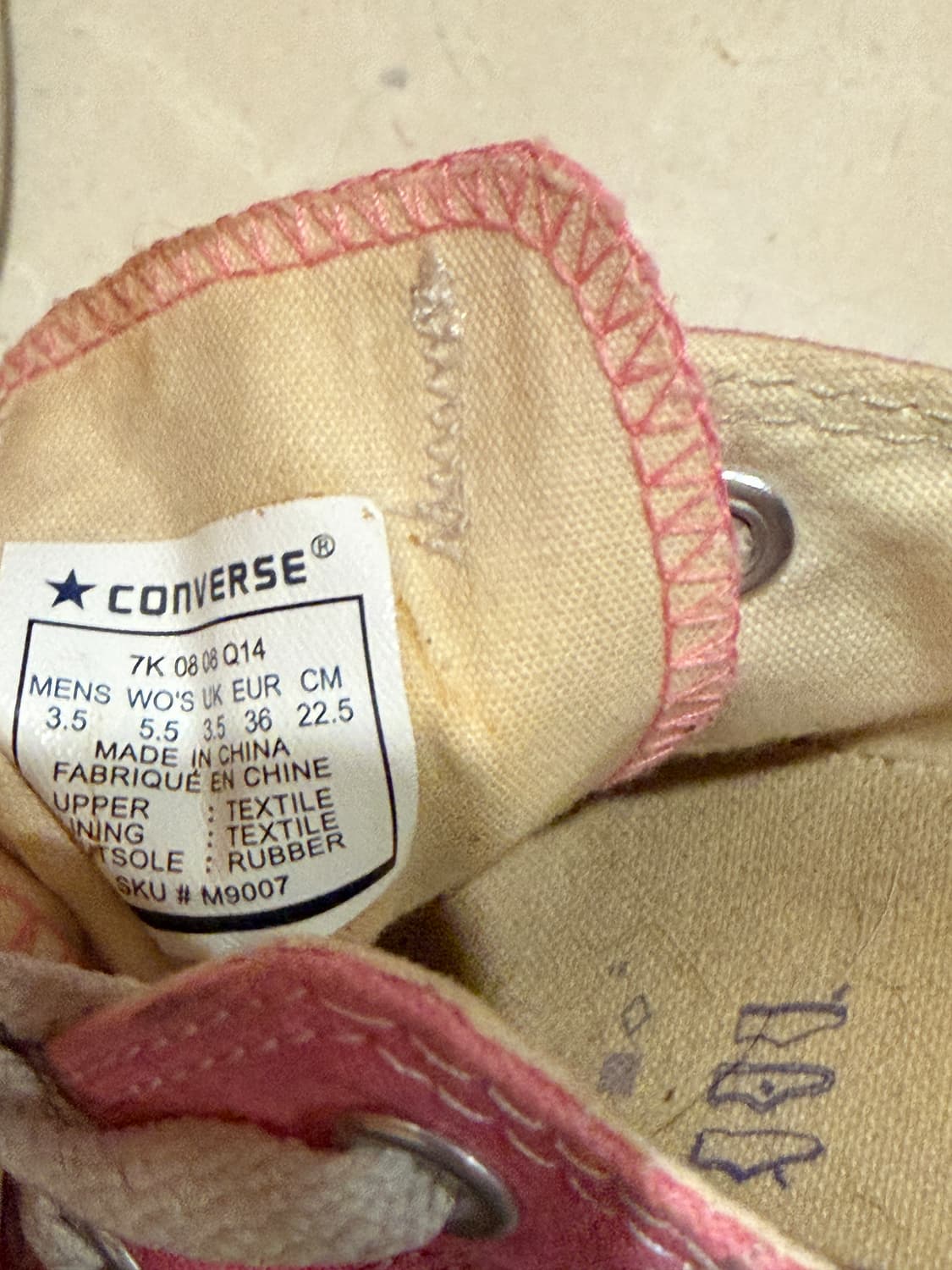 컨버스 핑크 225 운동화 상품이미지4