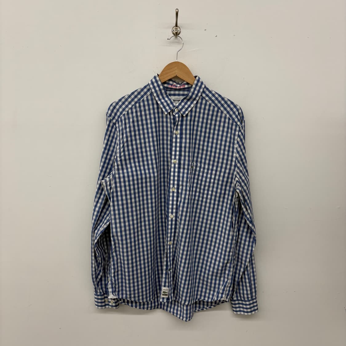 라코스테 블루 체크 긴팔 셔츠 남성M 상품이미지1
