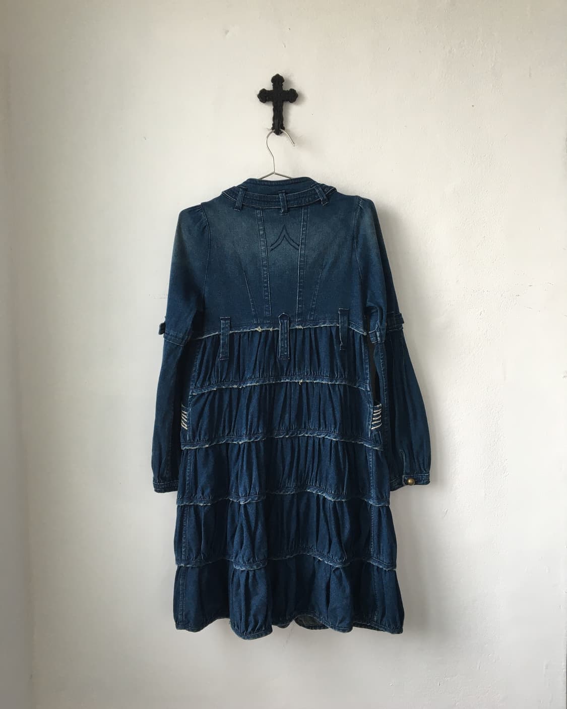 Belted denim long jacket 상품이미지3
