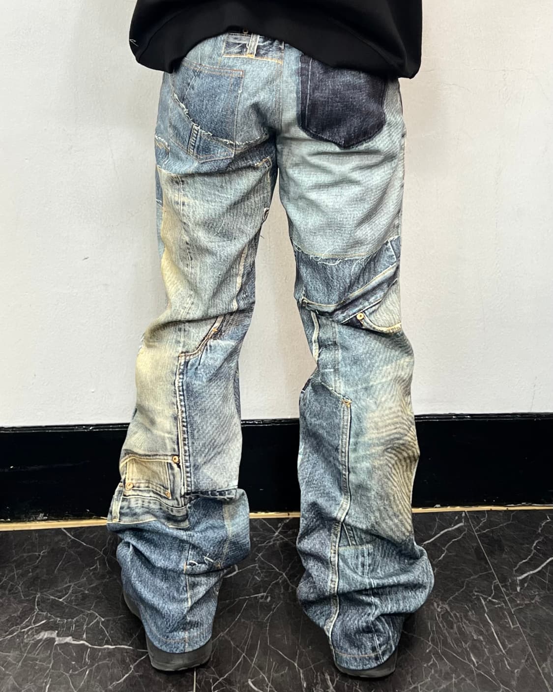 앤더슨벨 22ss 빈티지 패치 리워크 프린티드 진 상품이미지3