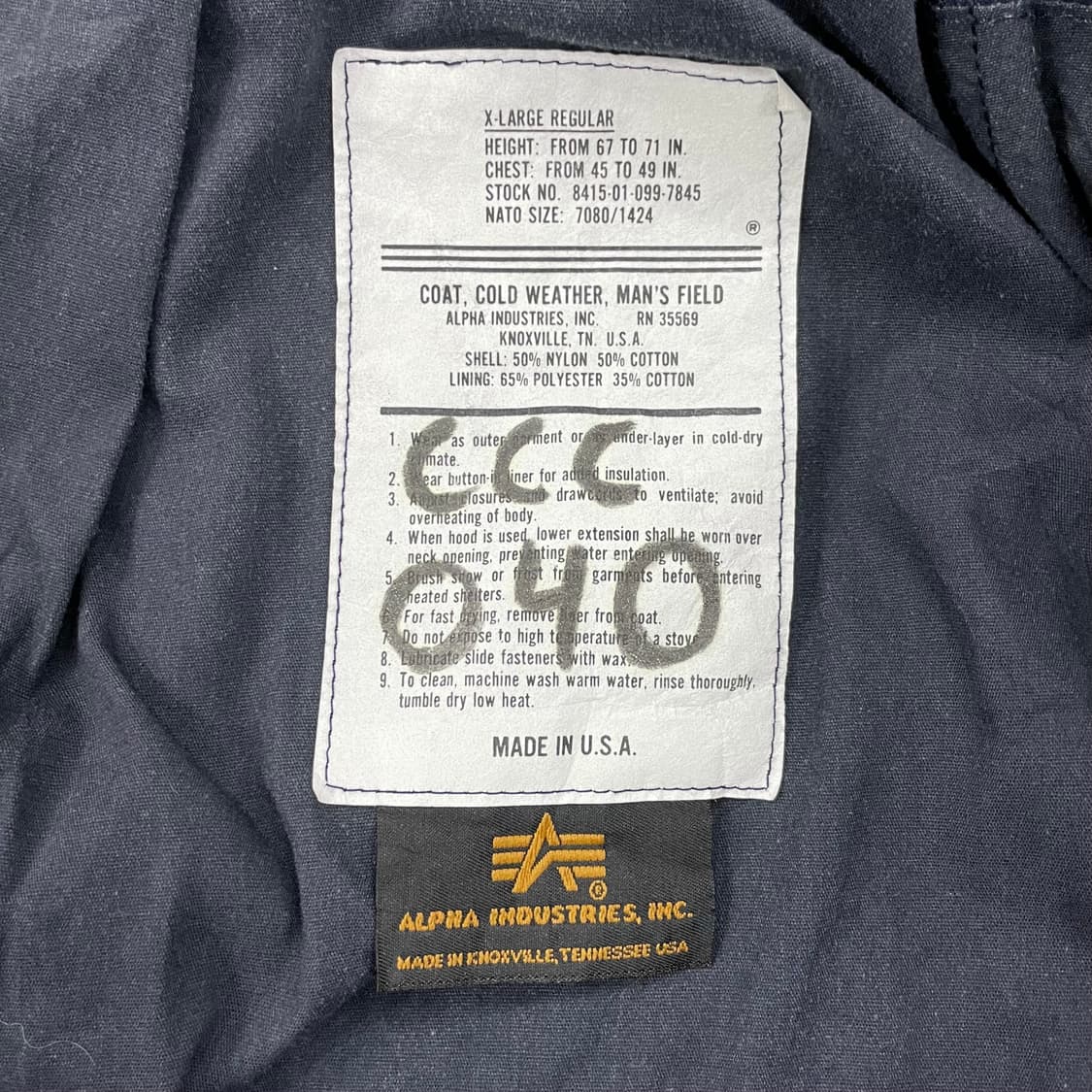 90's 알파인더스트리 민수용 M-65 필드자켓 XL 상품이미지9