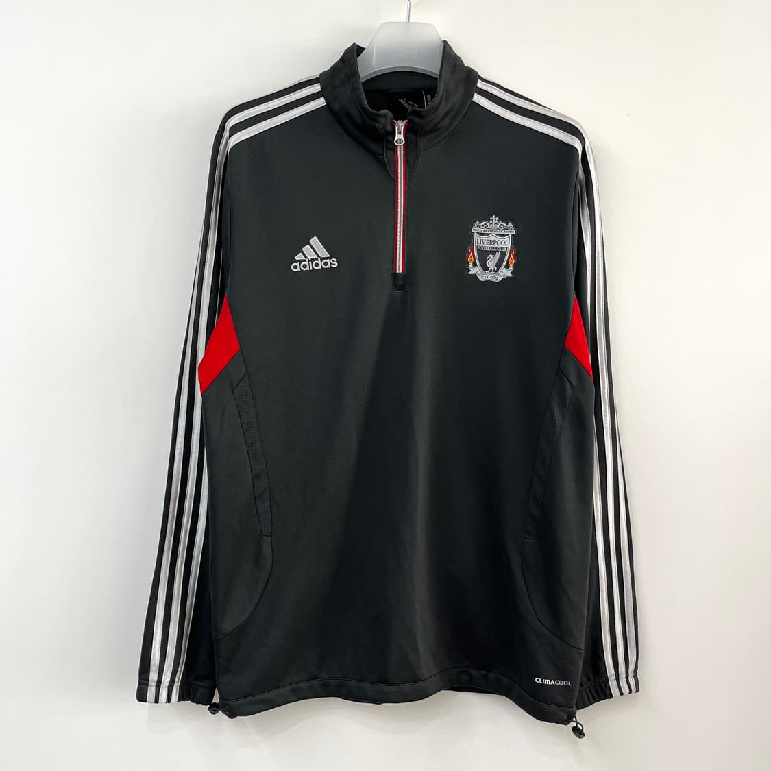 아디다스 리버풀 반집업 실버 삼선 트레이닝 탑 상품이미지2