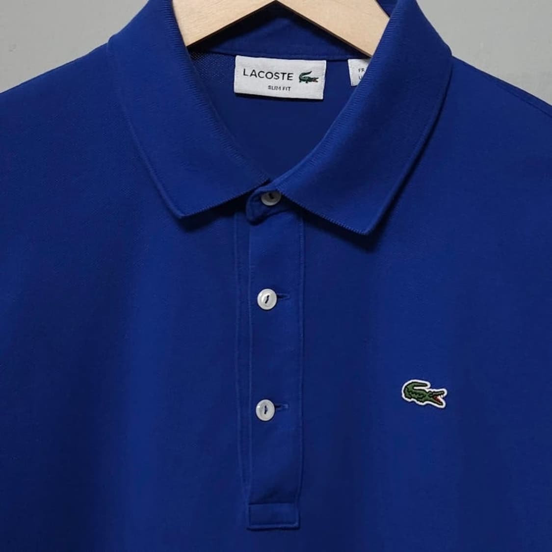 95)Lacoste 라코스테 슬림핏 긴팔 카라티 블루 여름제외 상품이미지3