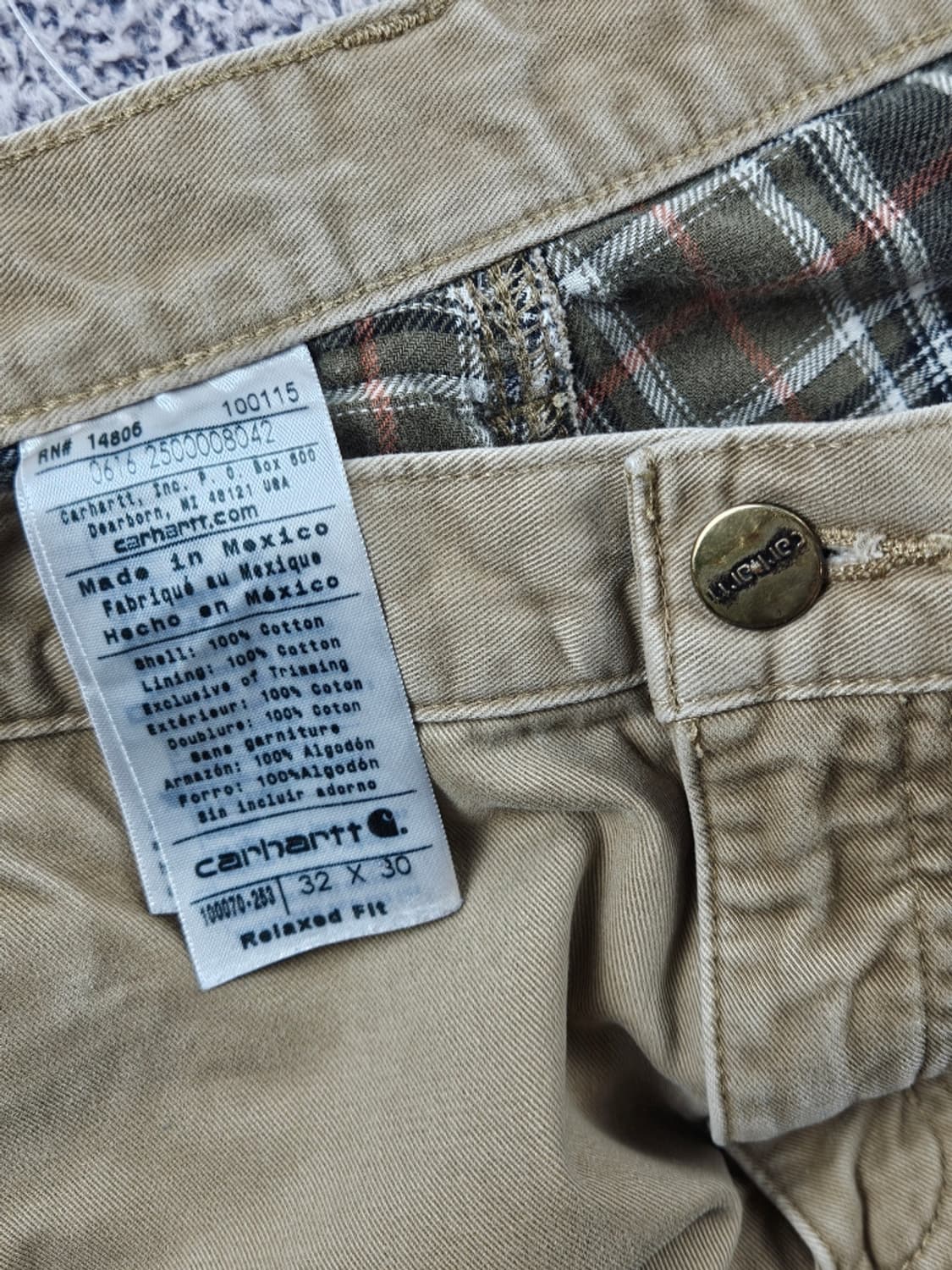 칼하트 헤비 플란넬 코튼 카펜터 워크 팬츠 ( 32X30 )/ 11102 상품이미지8