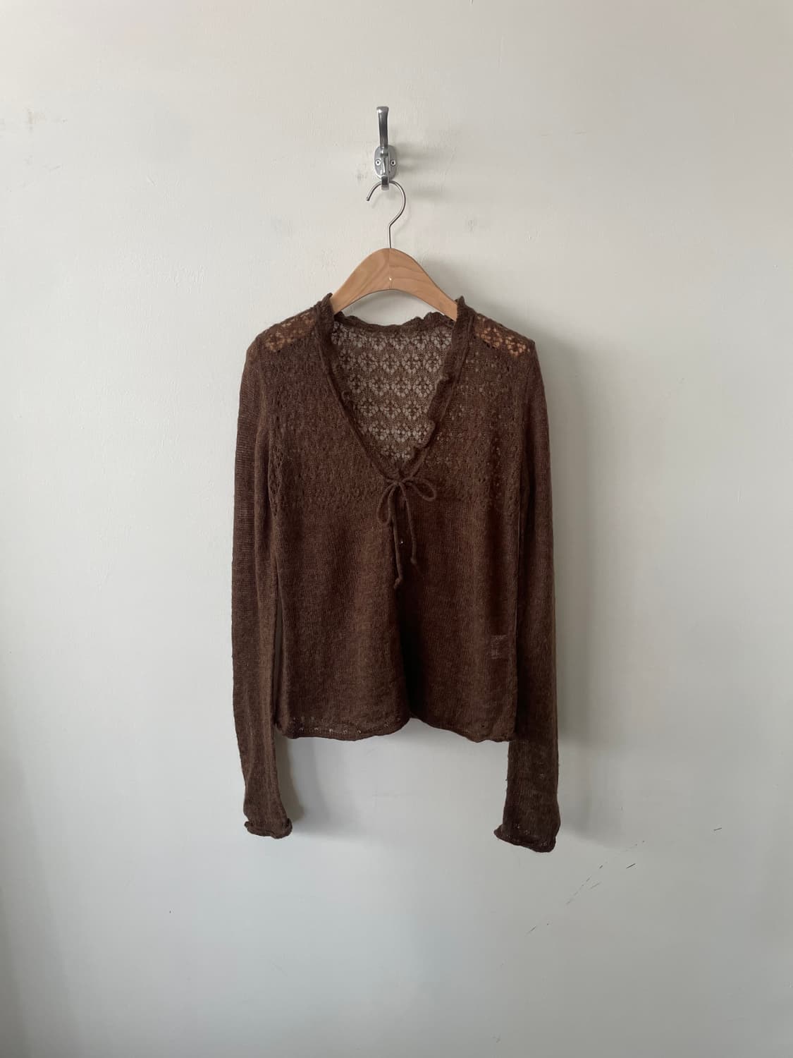 vintage frillneck string mohair cardigan 상품이미지1
