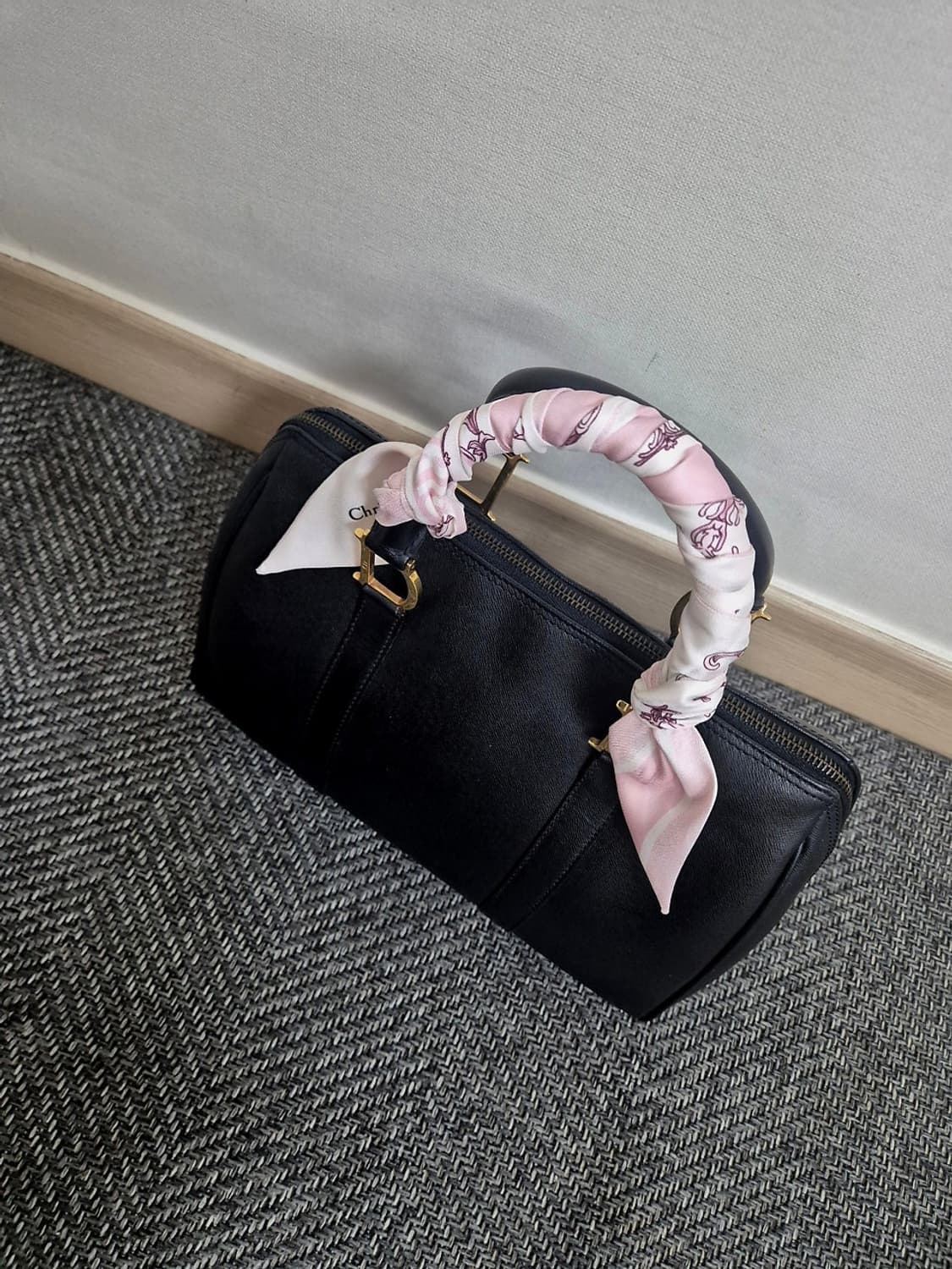 디올(DIOR) D링 레더 블랙 보스턴백 토트백 빈티지가방 상품이미지6