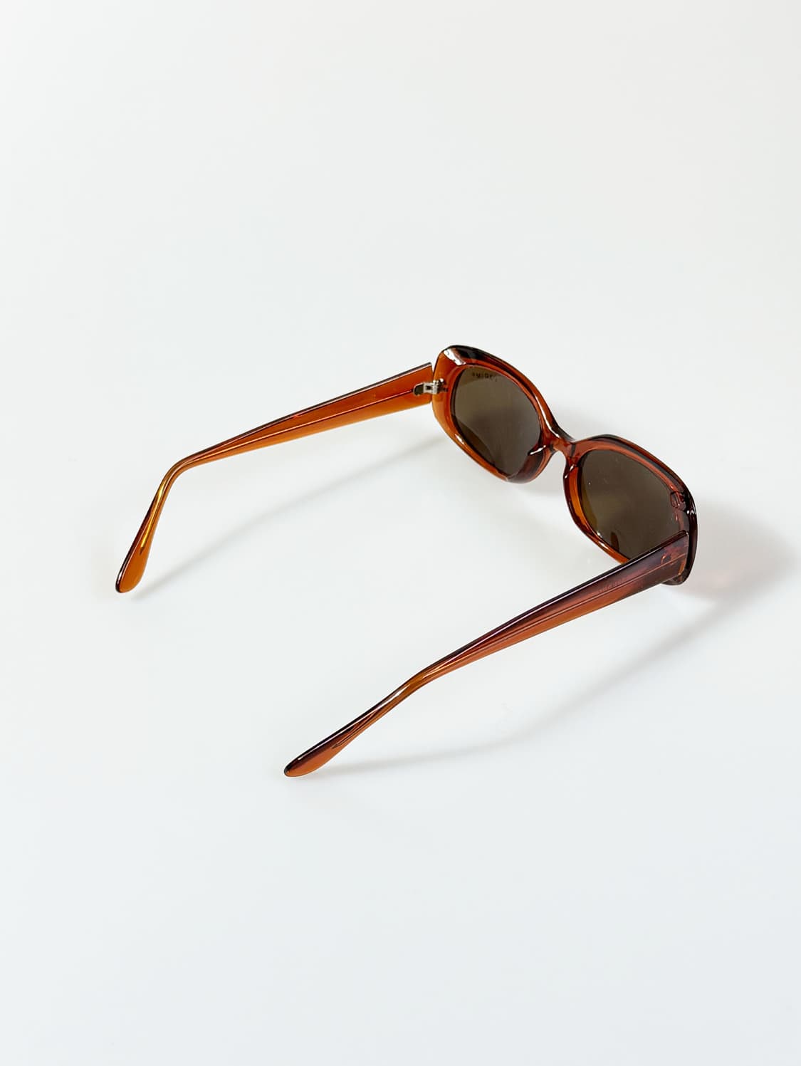 90s PARIM 엠버브라운 볼드 스퀘어 빈티지 선글라스 상품이미지4