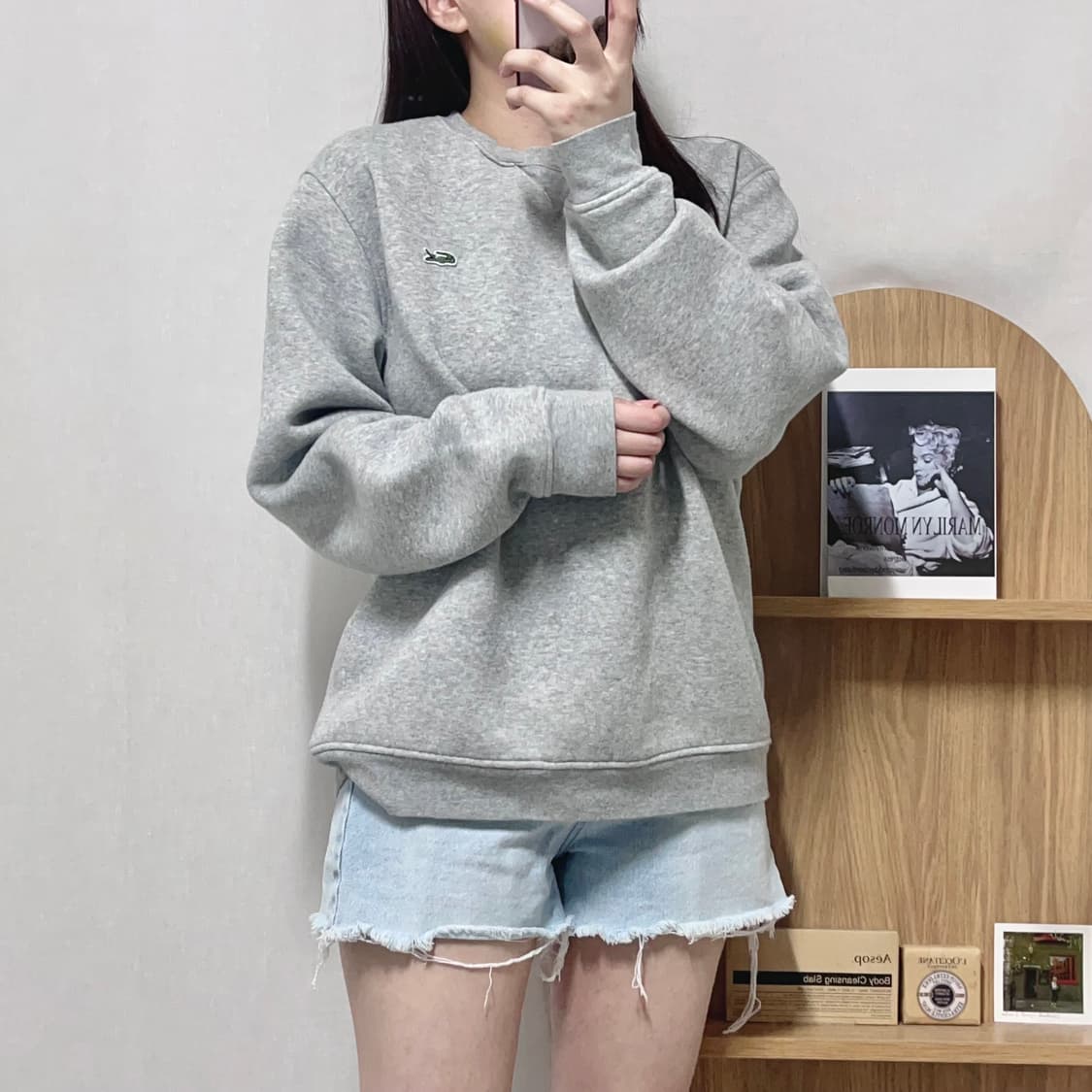 [정품] 라코스테 그레이 기모 맨투맨 [ M ] 상품이미지2