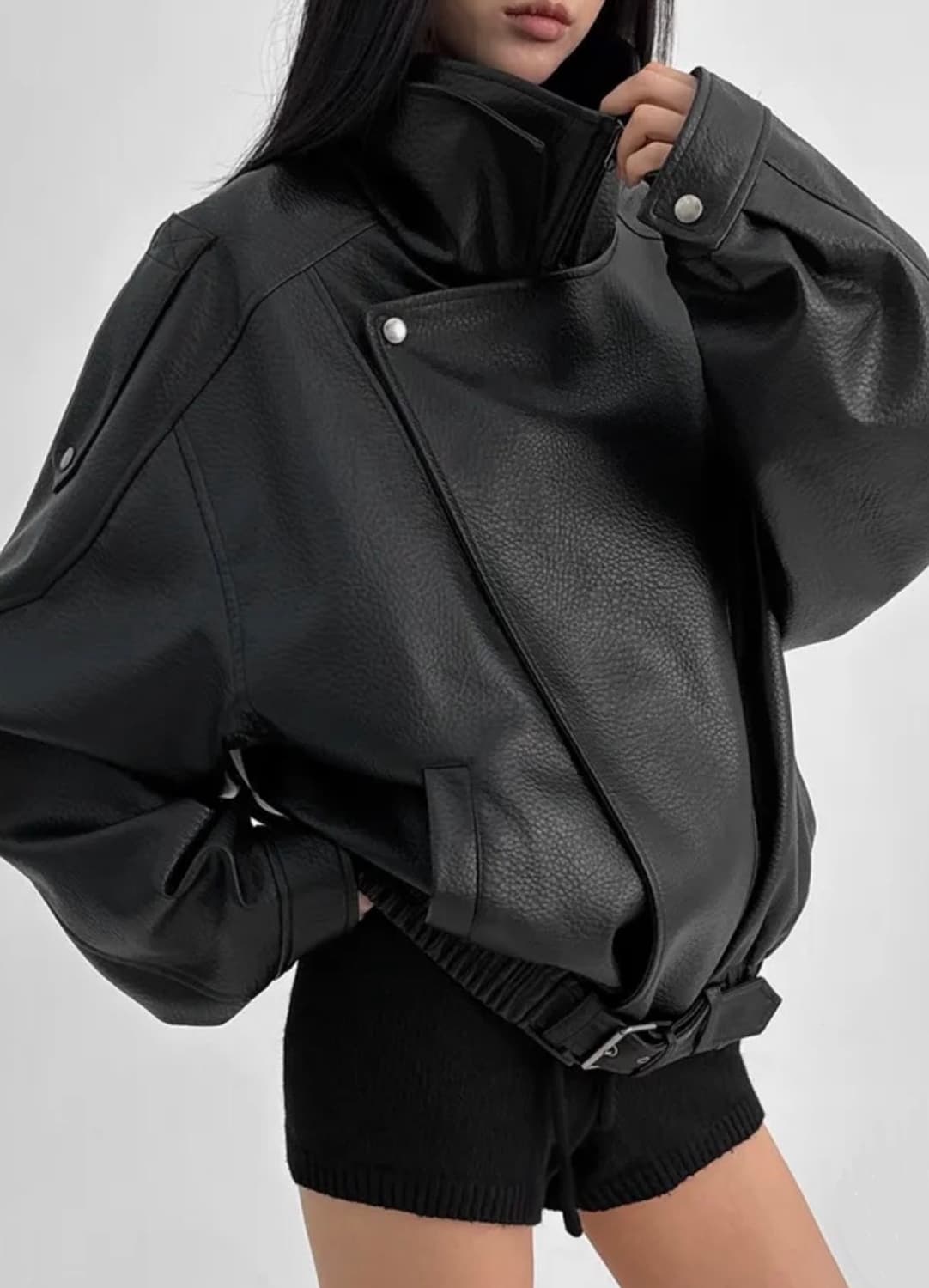 블랙업 티쿠 더블카라 벨트 라이더 자켓 상품이미지3