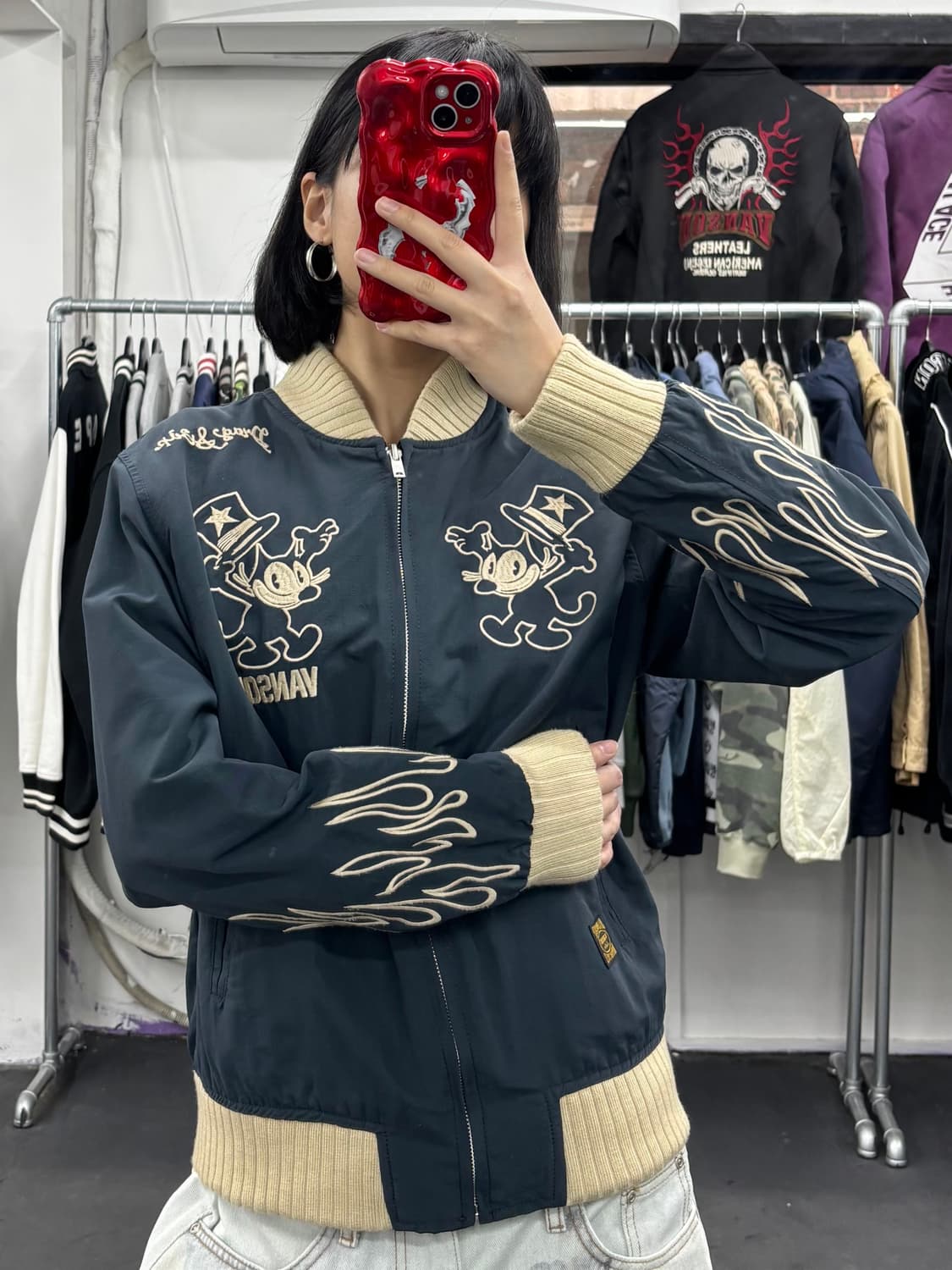 밴슨 레더 펠릭스 리버시블 블루종 자켓 상품이미지3