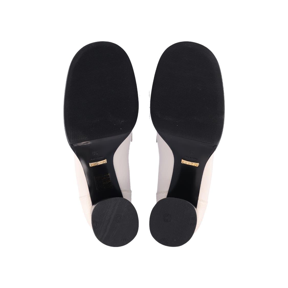 구찌 626594 체인 미드힐 로퍼 레더 아이보리 & 골드 36 상품이미지5