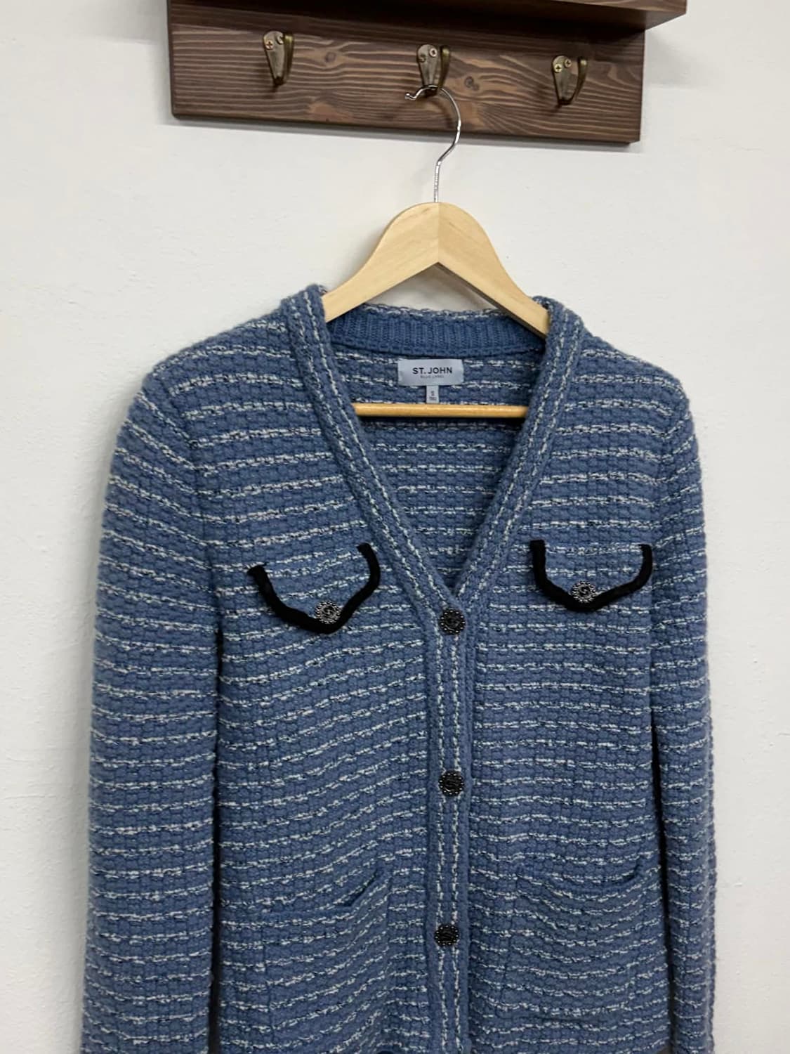 센존 블루라벨 21fw 한섬 울 트위드 니트 가디건 상품이미지5