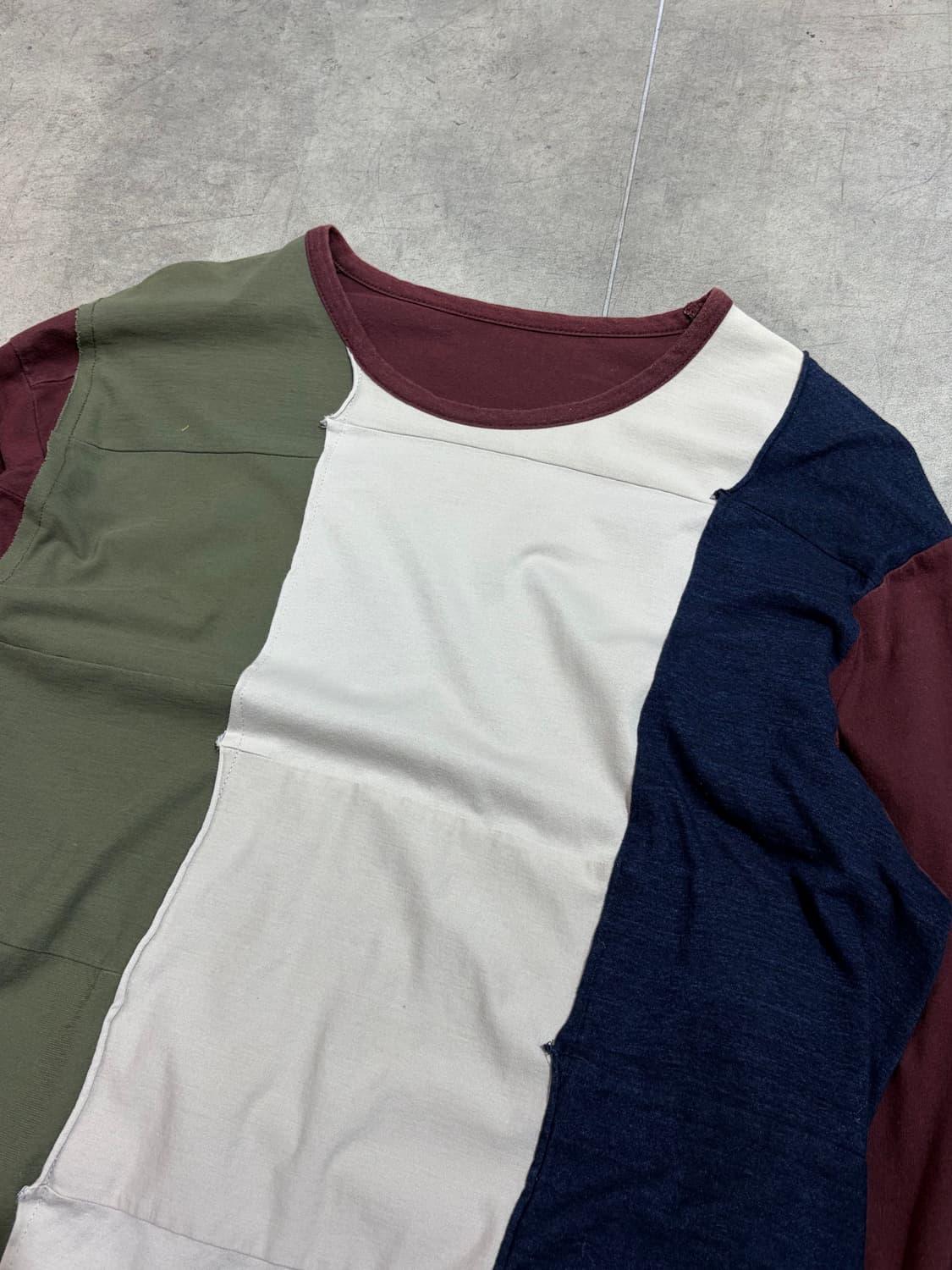 ground y 요지 야마모토 코튼 패치워크 슬리브 티셔츠 상품이미지6