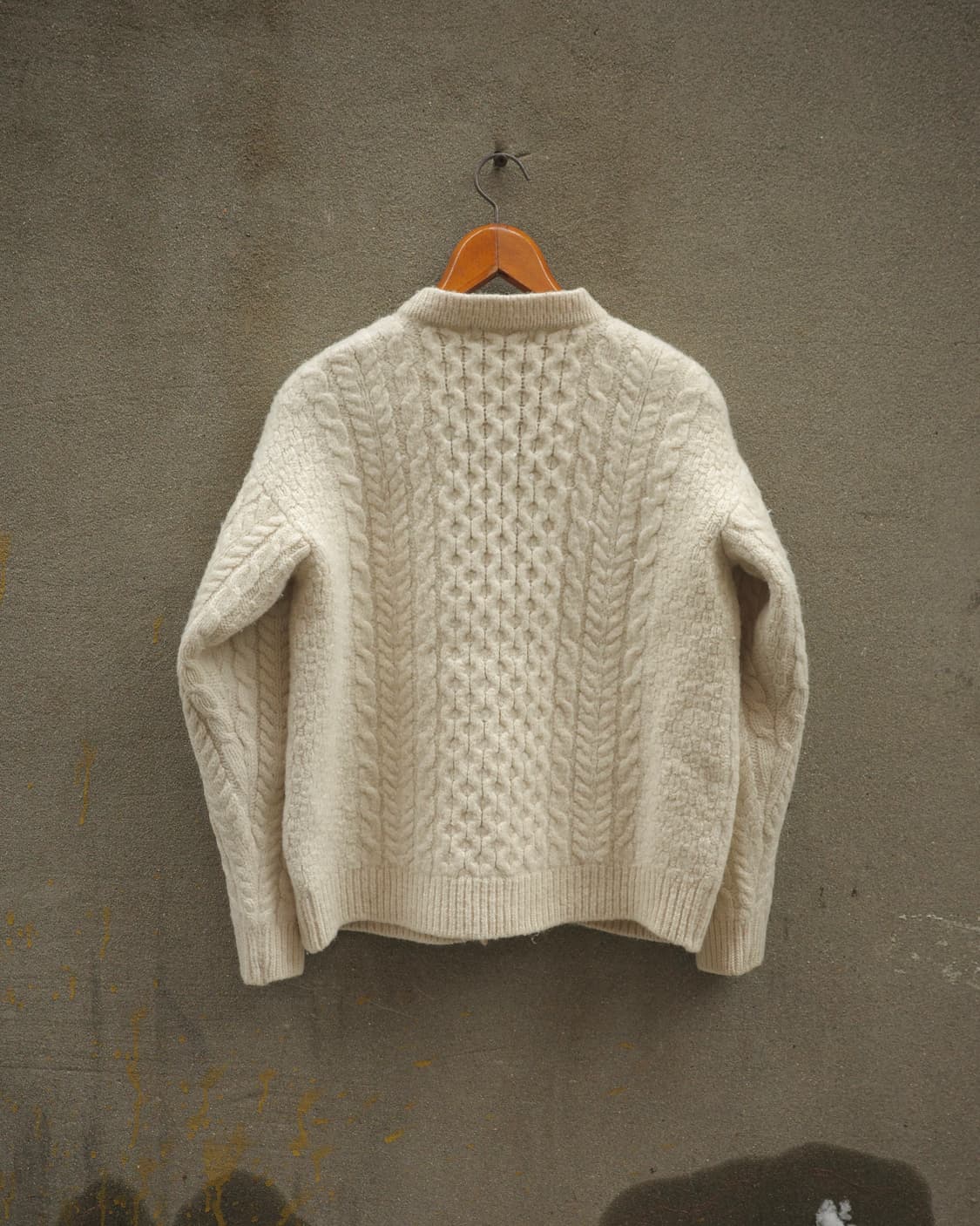 80‘s 아이리쉬 도네갈 피셔맨 아란 가디건 스웨터 상품이미지5