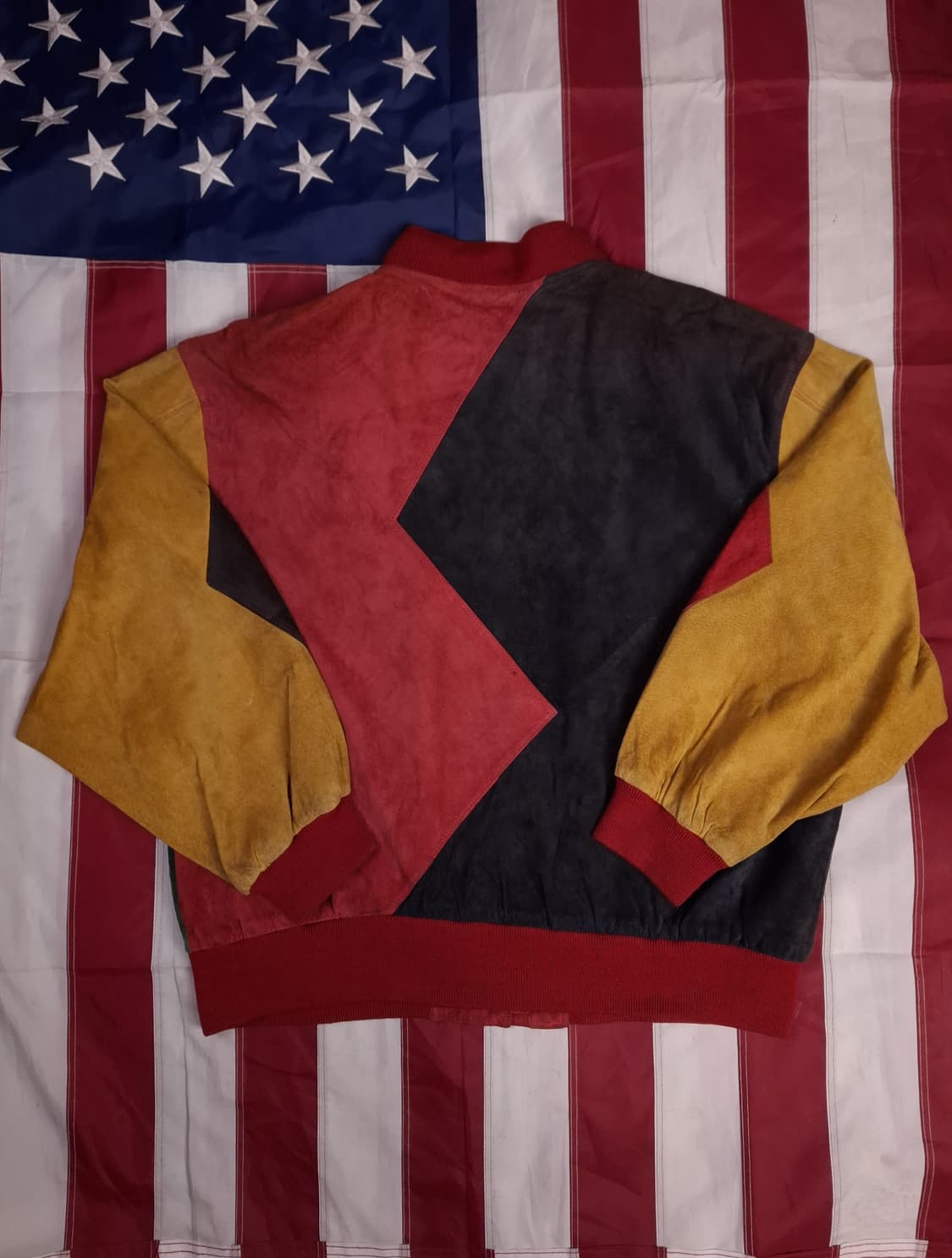 90's 빈티지 국내산 리얼 스웨이드 배색 봄버 자켓 상품이미지9