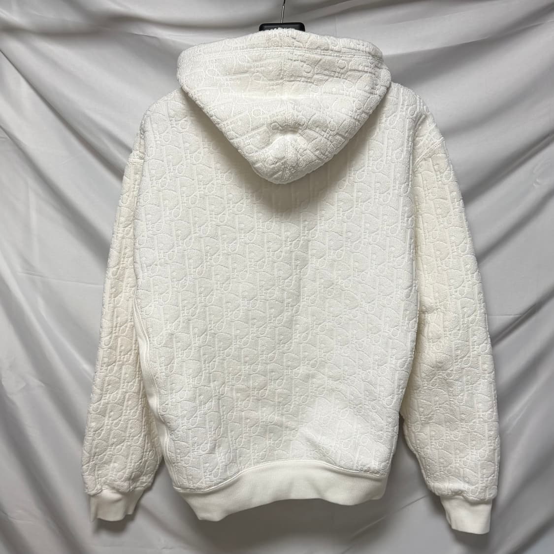 [S급/L] 디올 오블리크 코튼 테리 후드티 화이트 상품이미지4