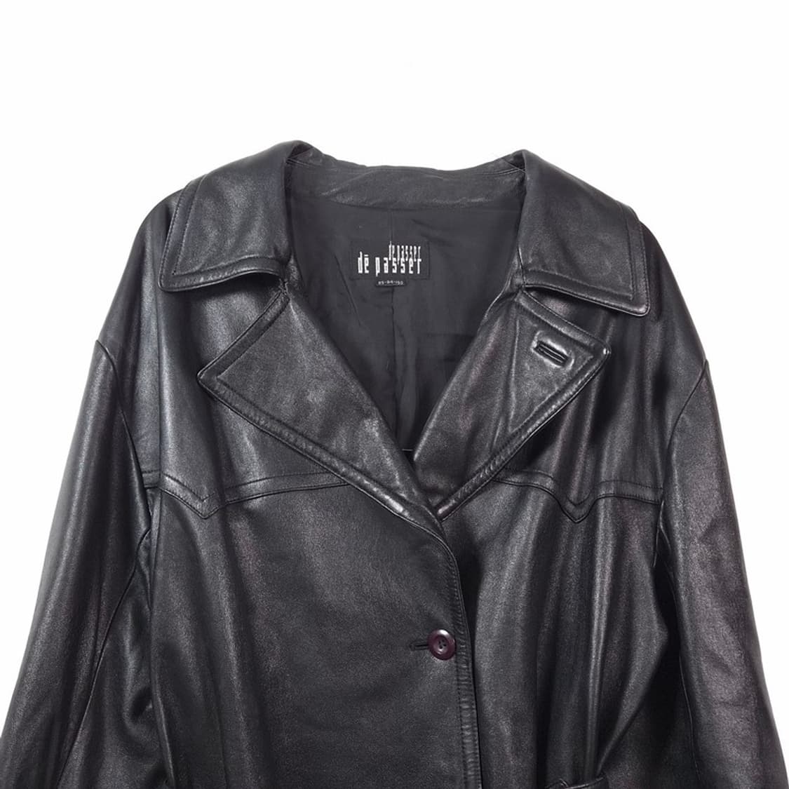 de passer 벨티드 양가죽 하프 코트 상품이미지3