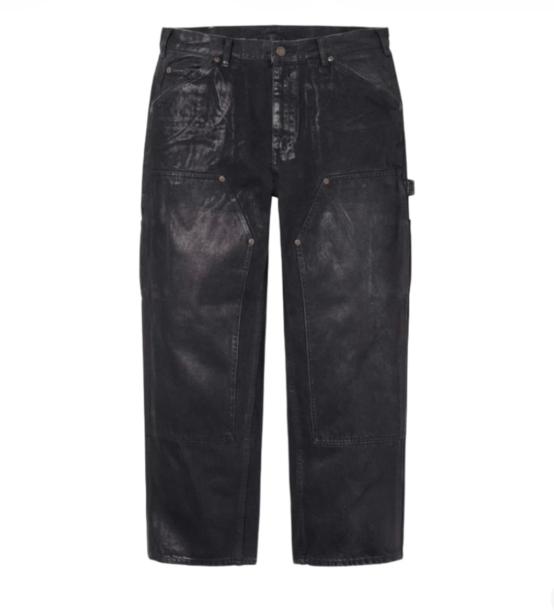 구매)34 슈프림 마르지엘라 포일 더블니 페인터팬츠 블랙 상품이미지1