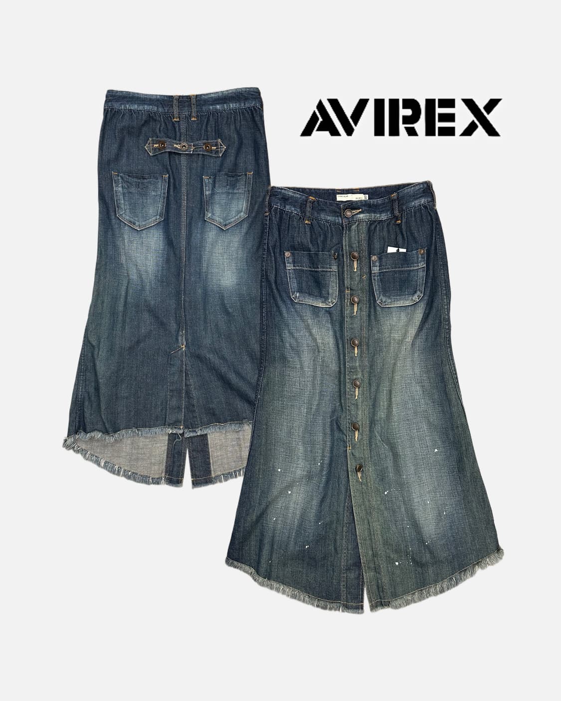 AVIREX button panting denim skirt 상품이미지1