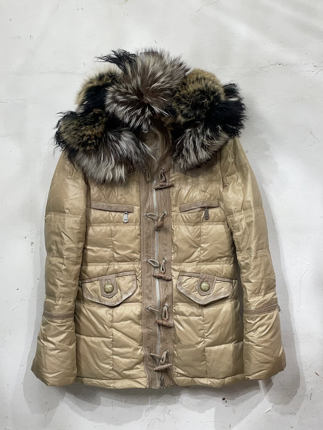 일본빈티지 울프죠 패딩 퍼 야상 자켓 퍼 후드 자켓 S. 상품이미지6