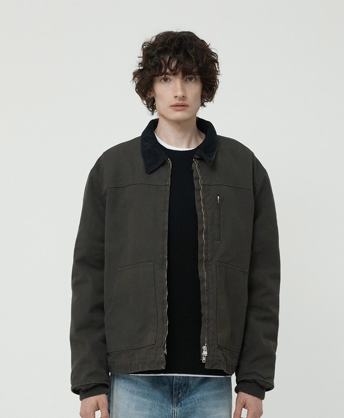 FIEDLERS 필더스 코듀로이 카라 블랙 워크 자켓 상품이미지1