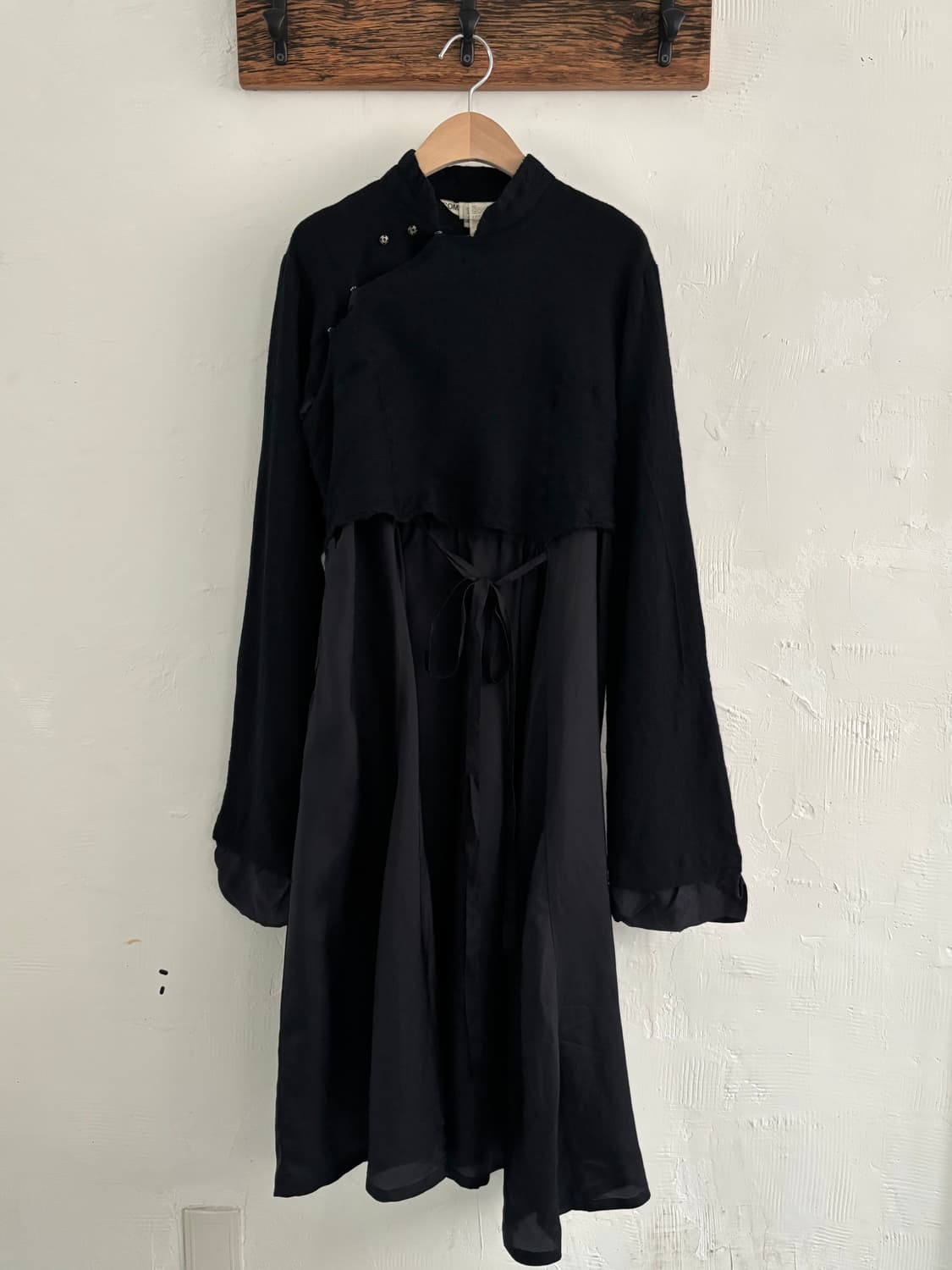 Comme des Garcons 꼼데가르송 블랙 큐프라 레이어드 롱 슬립 상품이미지4